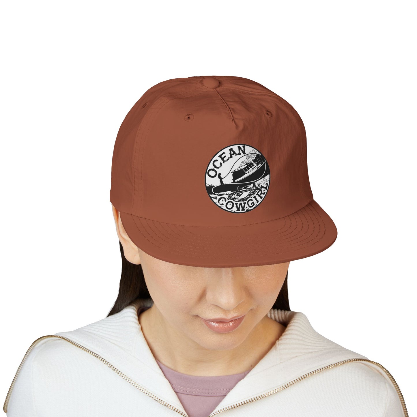 Ocean Cowgirl Vibes Surf Cap, Adjustable Beach Hat, Summer Accessory, Gift for Surfers, Casual Outdoor Wear