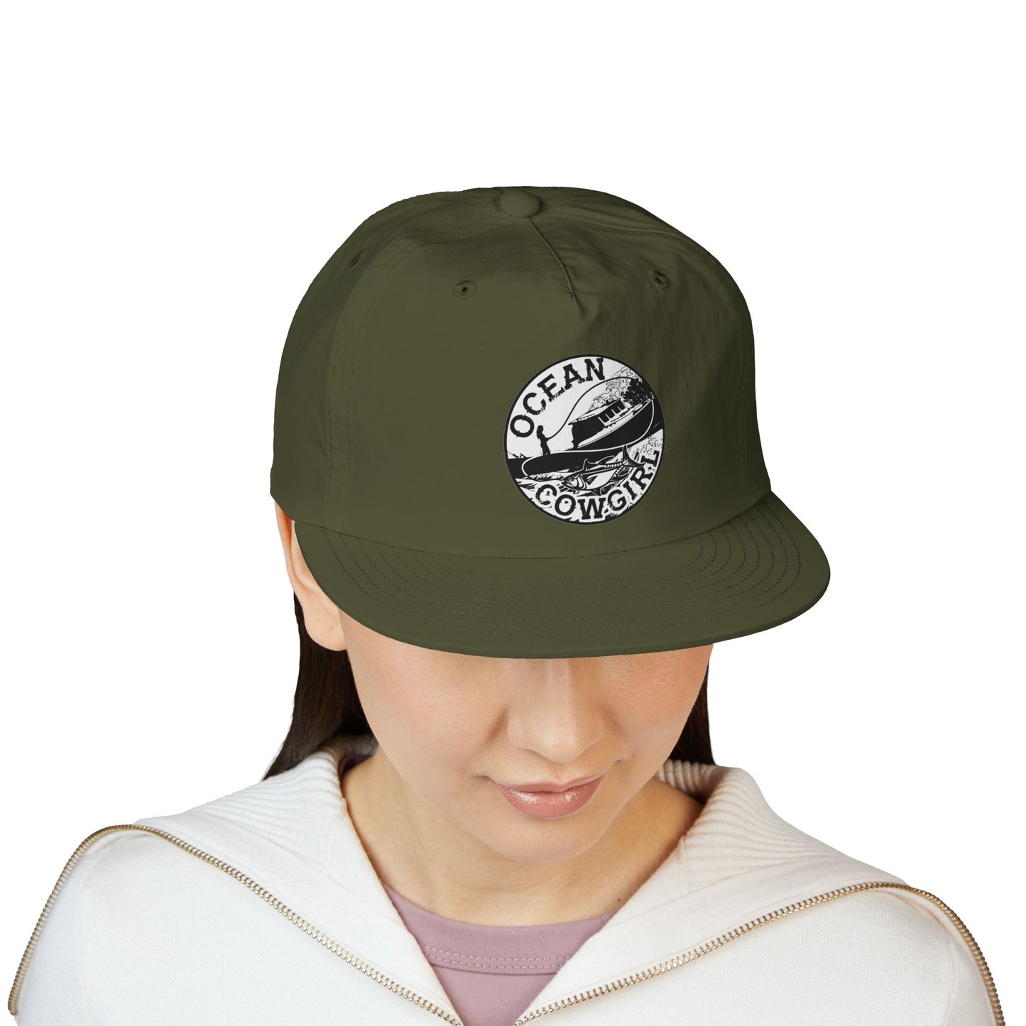 Ocean Cowgirl Vibes Surf Cap, Adjustable Beach Hat, Summer Accessory, Gift for Surfers, Casual Outdoor Wear