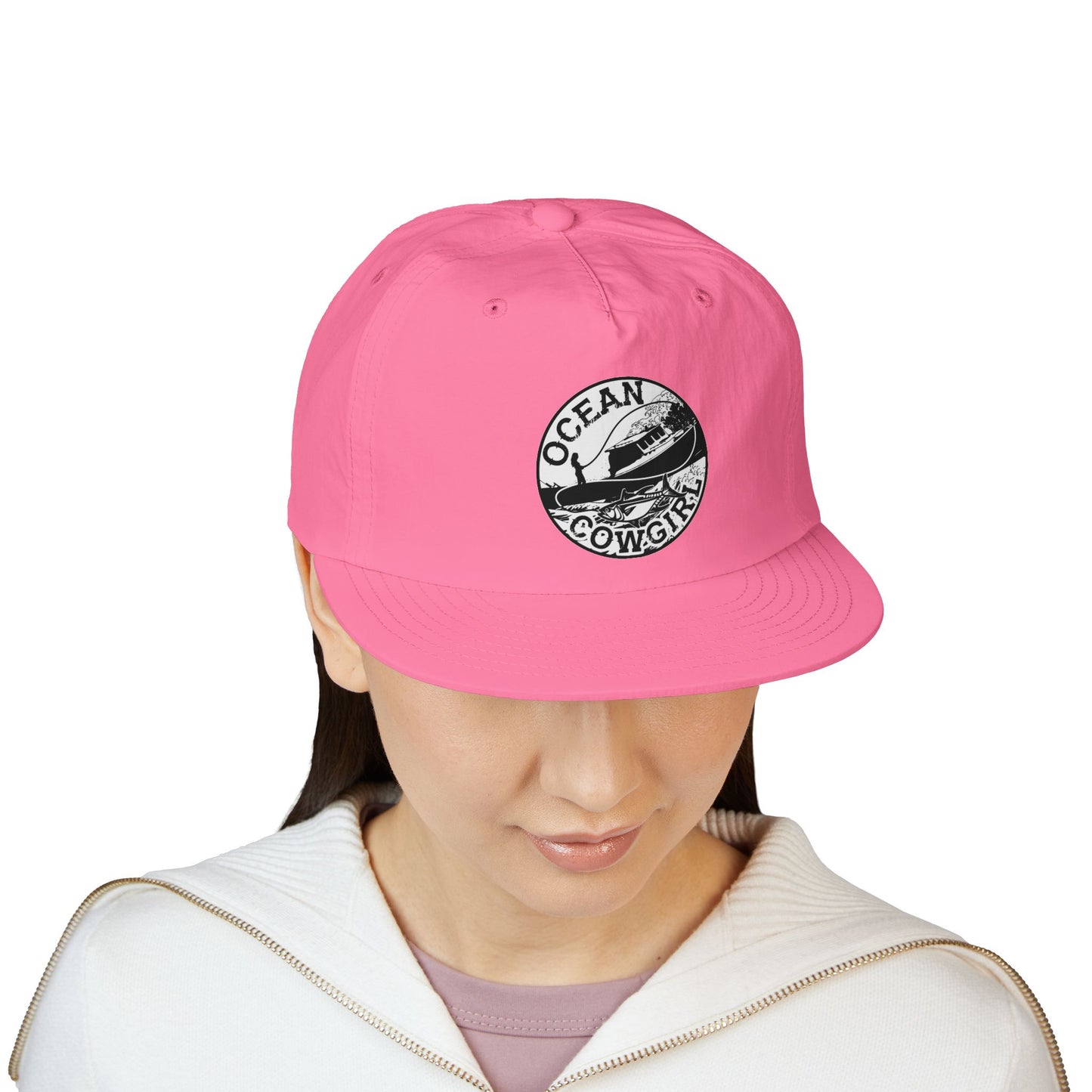 Ocean Cowgirl Vibes Surf Cap, Adjustable Beach Hat, Summer Accessory, Gift for Surfers, Casual Outdoor Wear