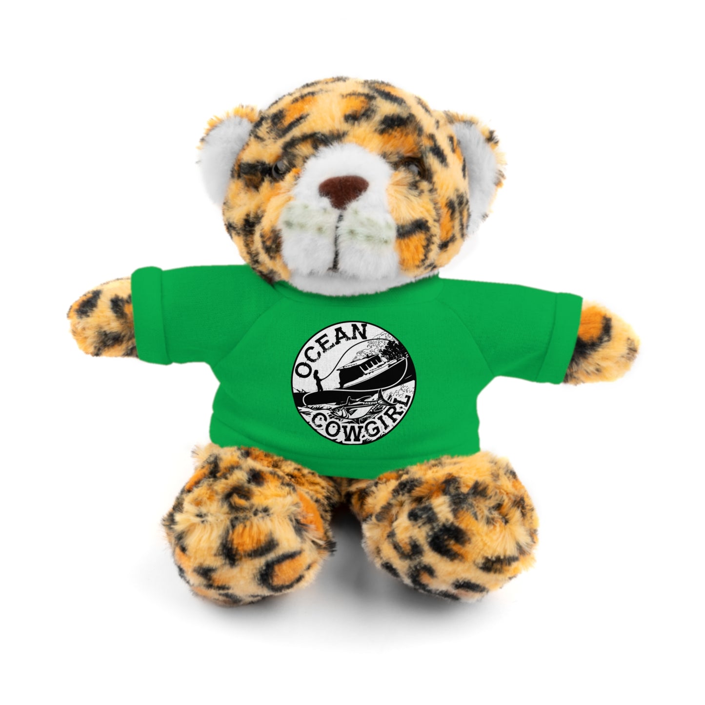 Ocean Cowgirl Cozy Cuddle Bear, Personalized Stuffed Animal, Gift for Kids, Soft Toy for Birthdays, Ocean Cowgirl Tee