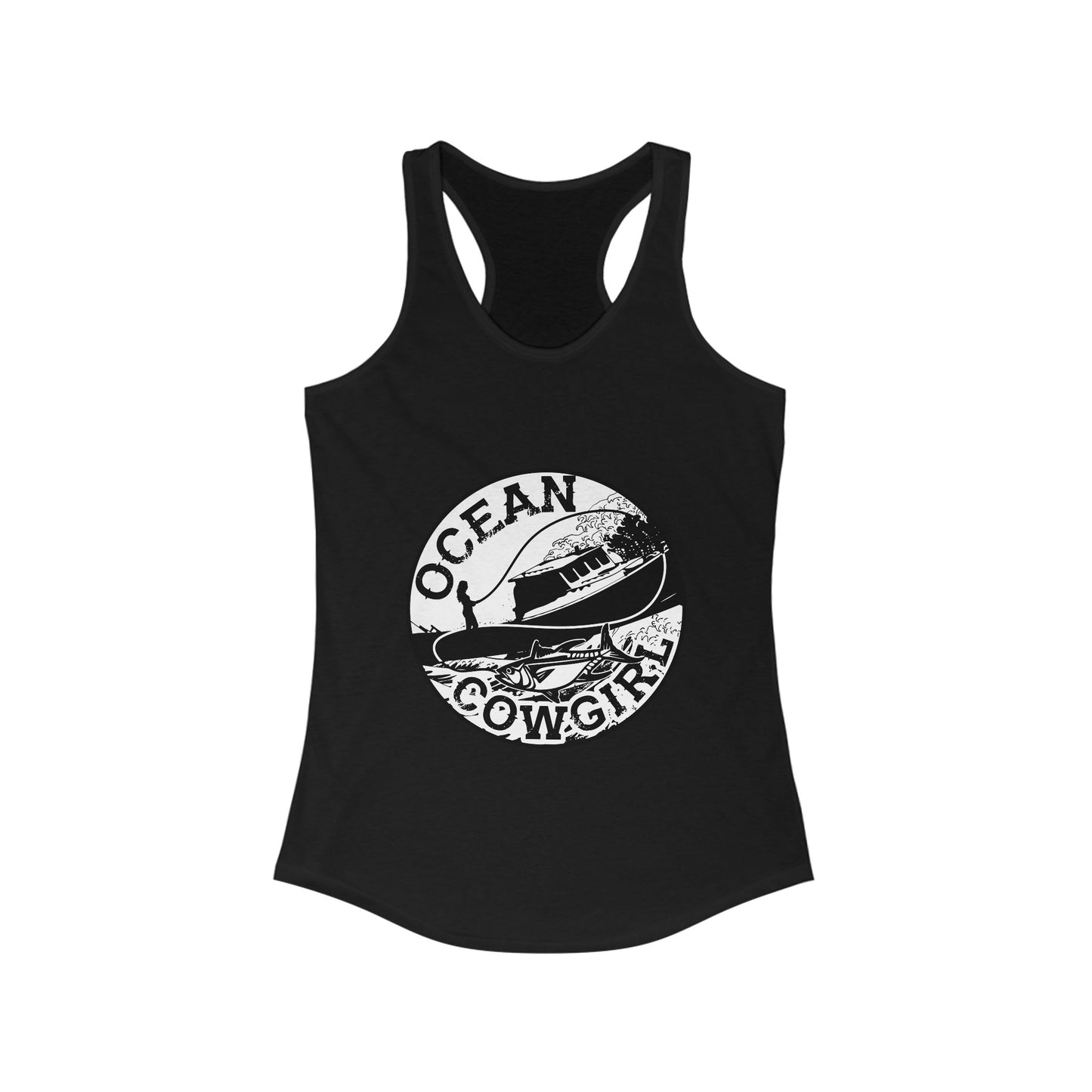 Ocean Cowgirl Racerback Tank - Perfect for Beach Days, Summer Parties, Outdoor Events, Gifts for Cowgirls, Casual Wear