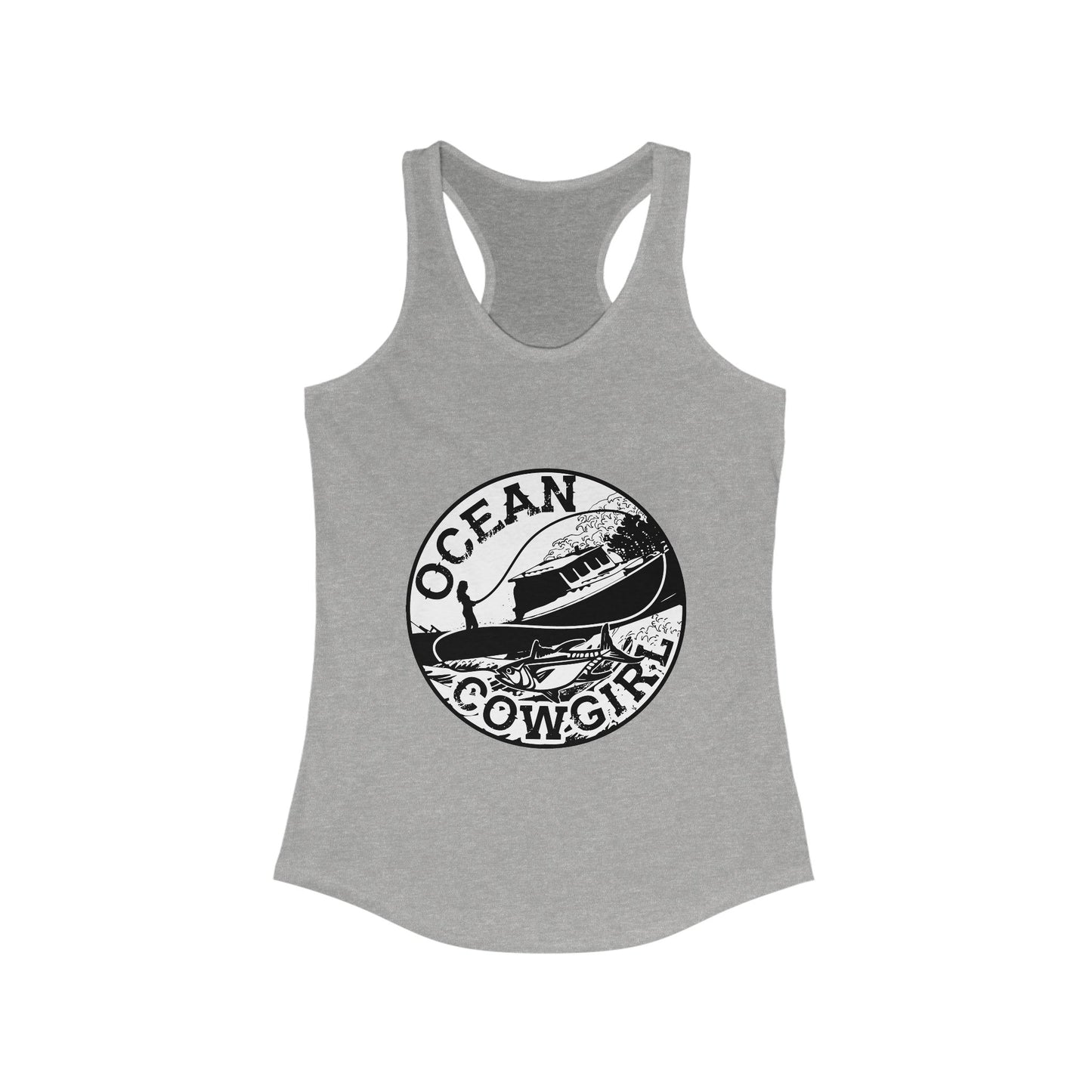 Ocean Cowgirl Racerback Tank - Perfect for Beach Days, Summer Parties, Outdoor Events, Gifts for Cowgirls, Casual Wear
