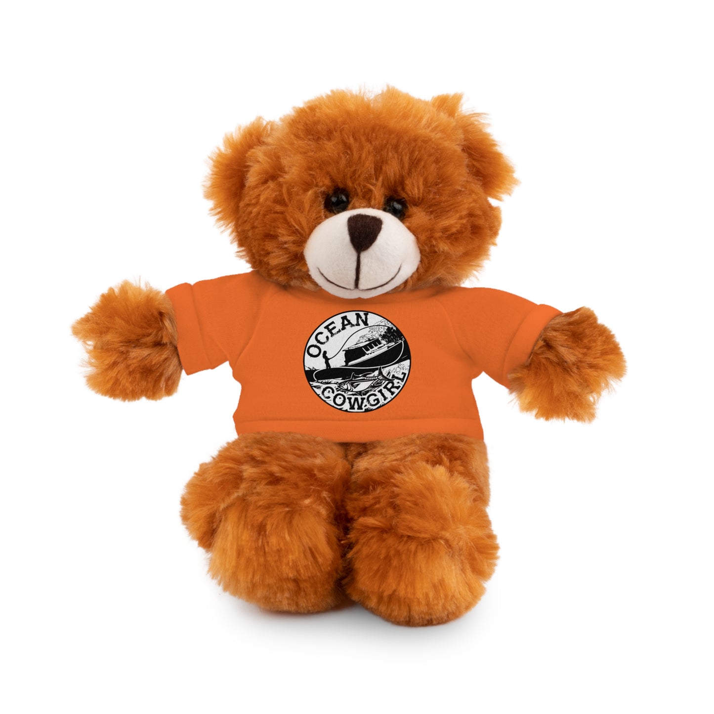 Ocean Cowgirl Cozy Cuddle Bear, Personalized Stuffed Animal, Gift for Kids, Soft Toy for Birthdays, Ocean Cowgirl Tee