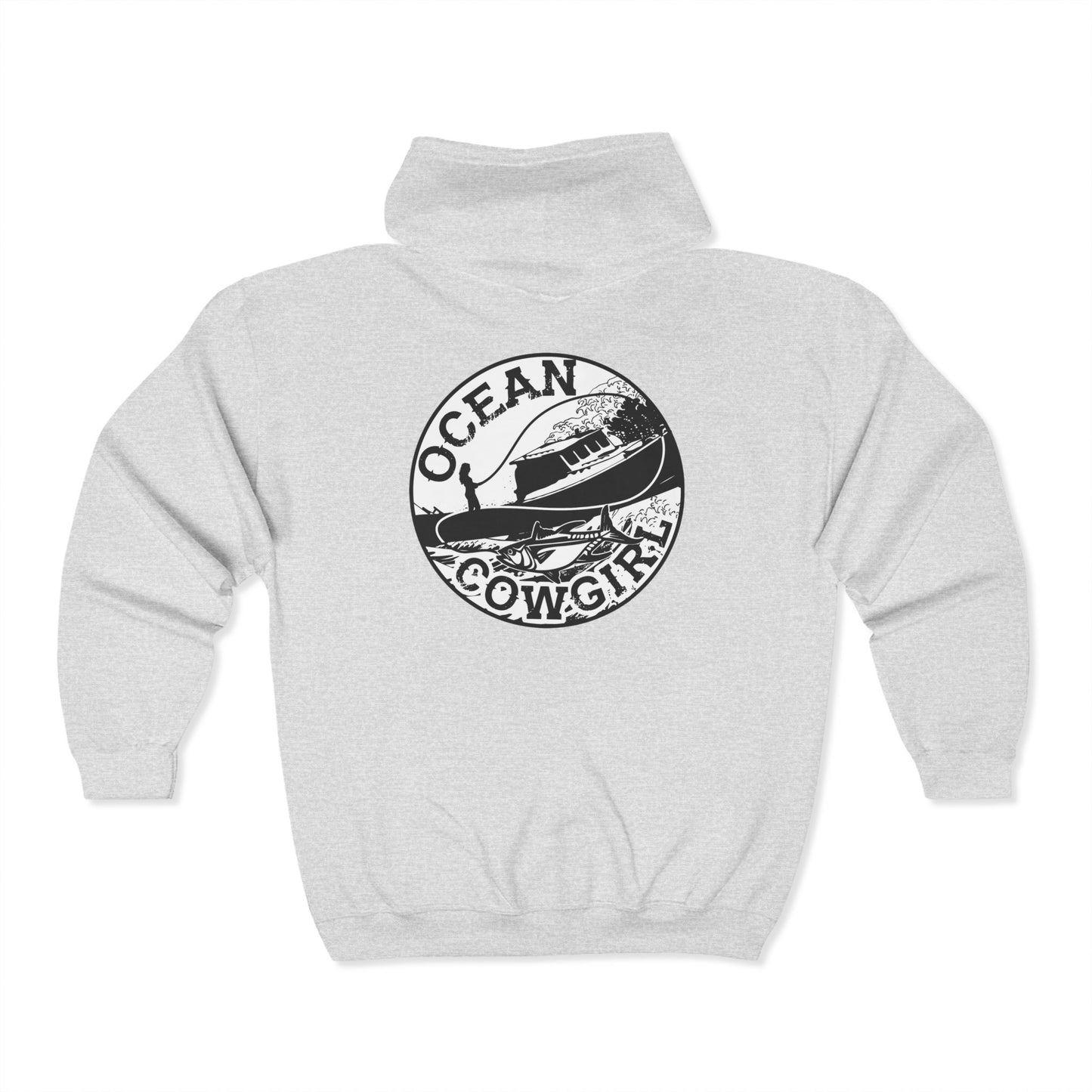Ocean Cowgirl Full Zip Hoodie - Trendy Sweatshirt for Beach Lovers, Gift for Boaters, Relaxed Style, Ocean Enthusiast Apparel, Casual [...]