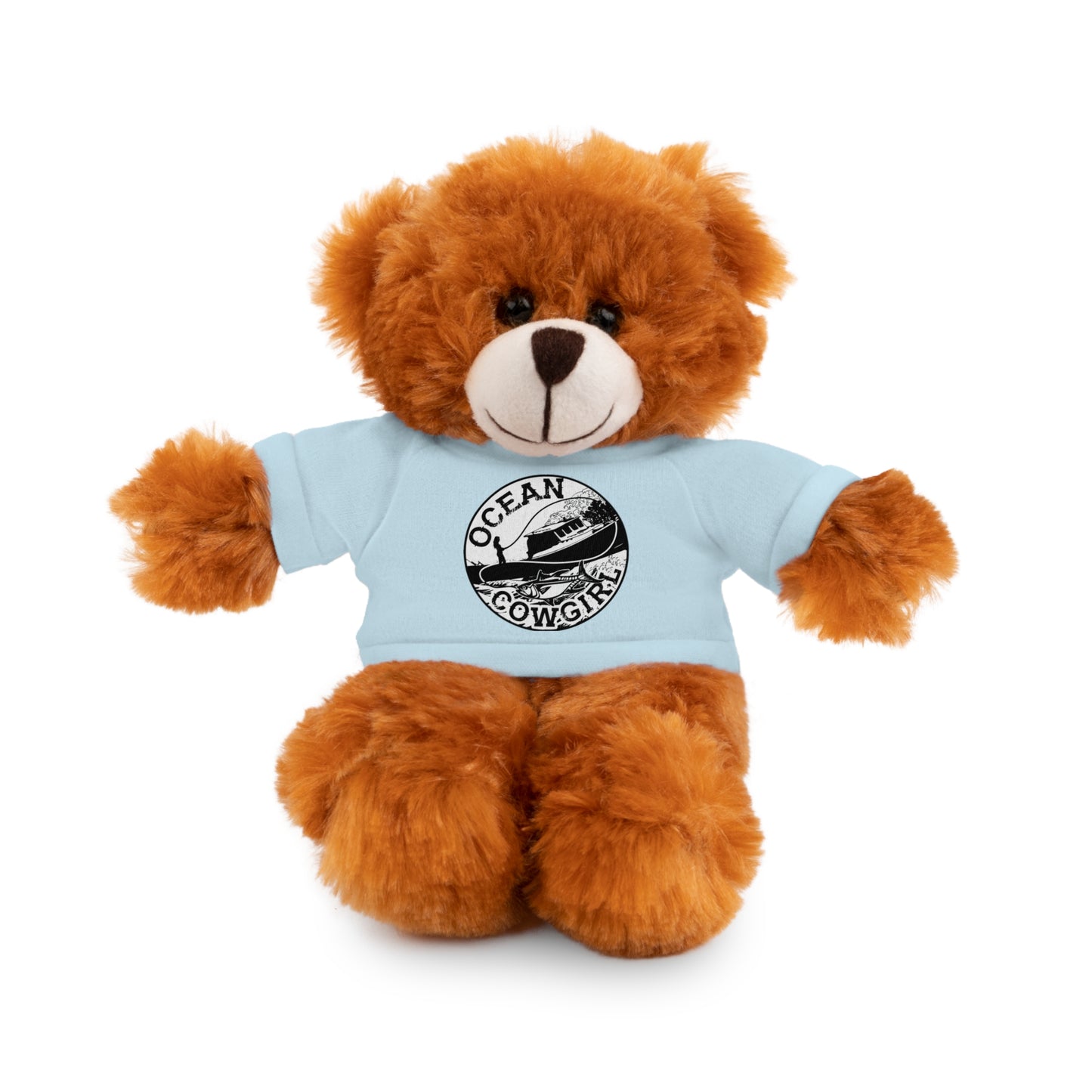Ocean Cowgirl Cozy Cuddle Bear, Personalized Stuffed Animal, Gift for Kids, Soft Toy for Birthdays, Ocean Cowgirl Tee