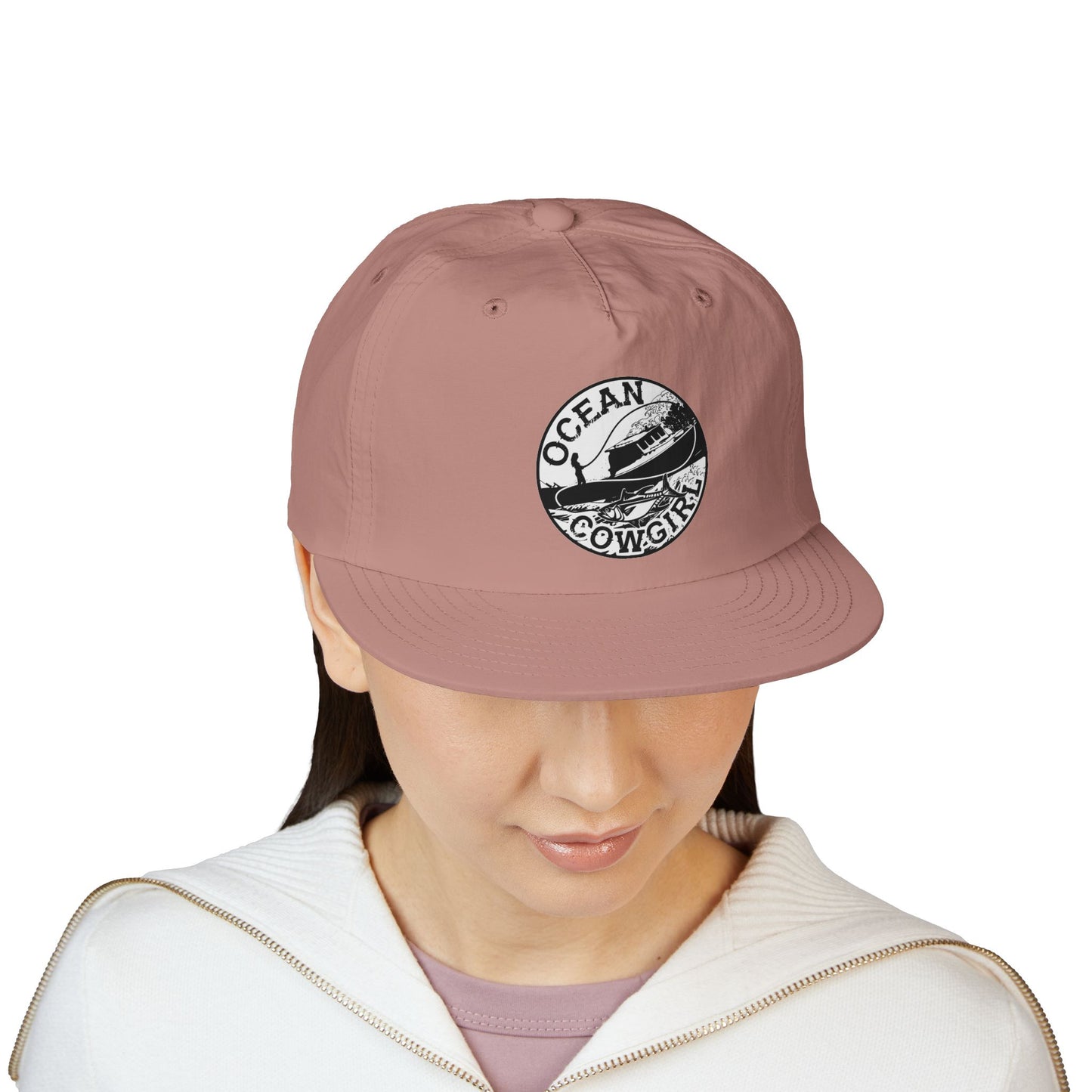 Ocean Cowgirl Vibes Surf Cap, Adjustable Beach Hat, Summer Accessory, Gift for Surfers, Casual Outdoor Wear