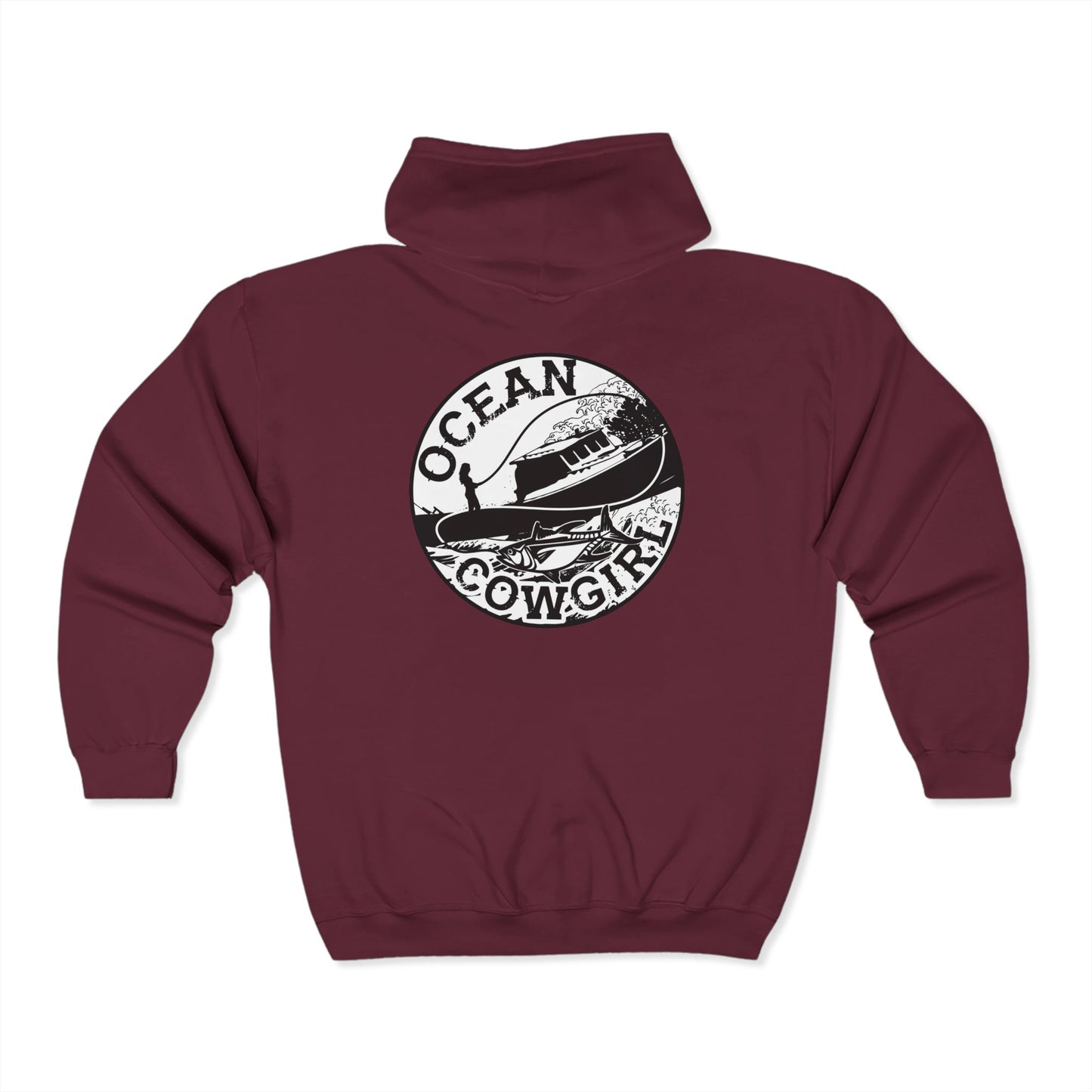 Ocean Cowgirl Full Zip Hoodie - Trendy Sweatshirt for Beach Lovers, Gift for Boaters, Relaxed Style, Ocean Enthusiast Apparel, Casual [...]