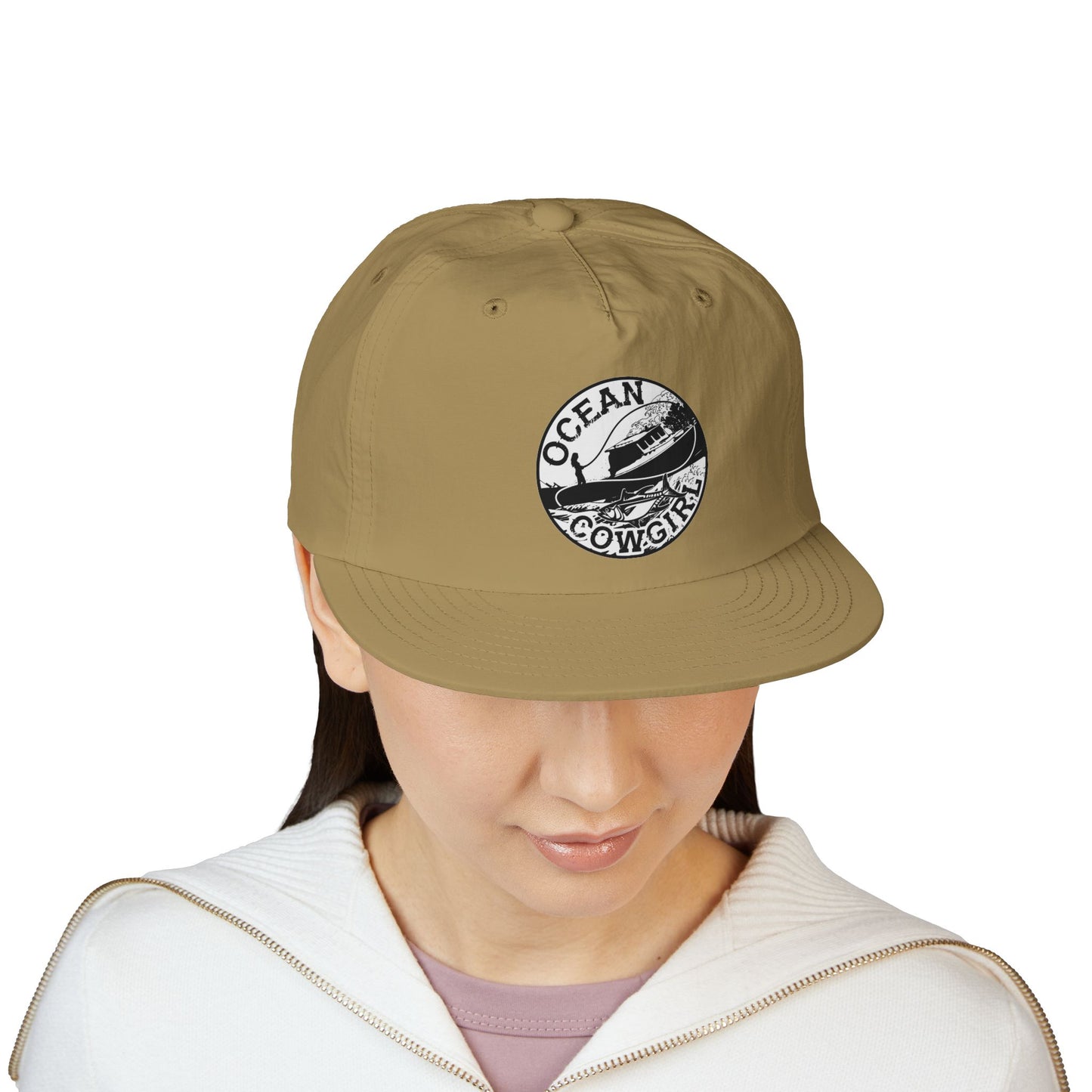 Ocean Cowgirl Vibes Surf Cap, Adjustable Beach Hat, Summer Accessory, Gift for Surfers, Casual Outdoor Wear