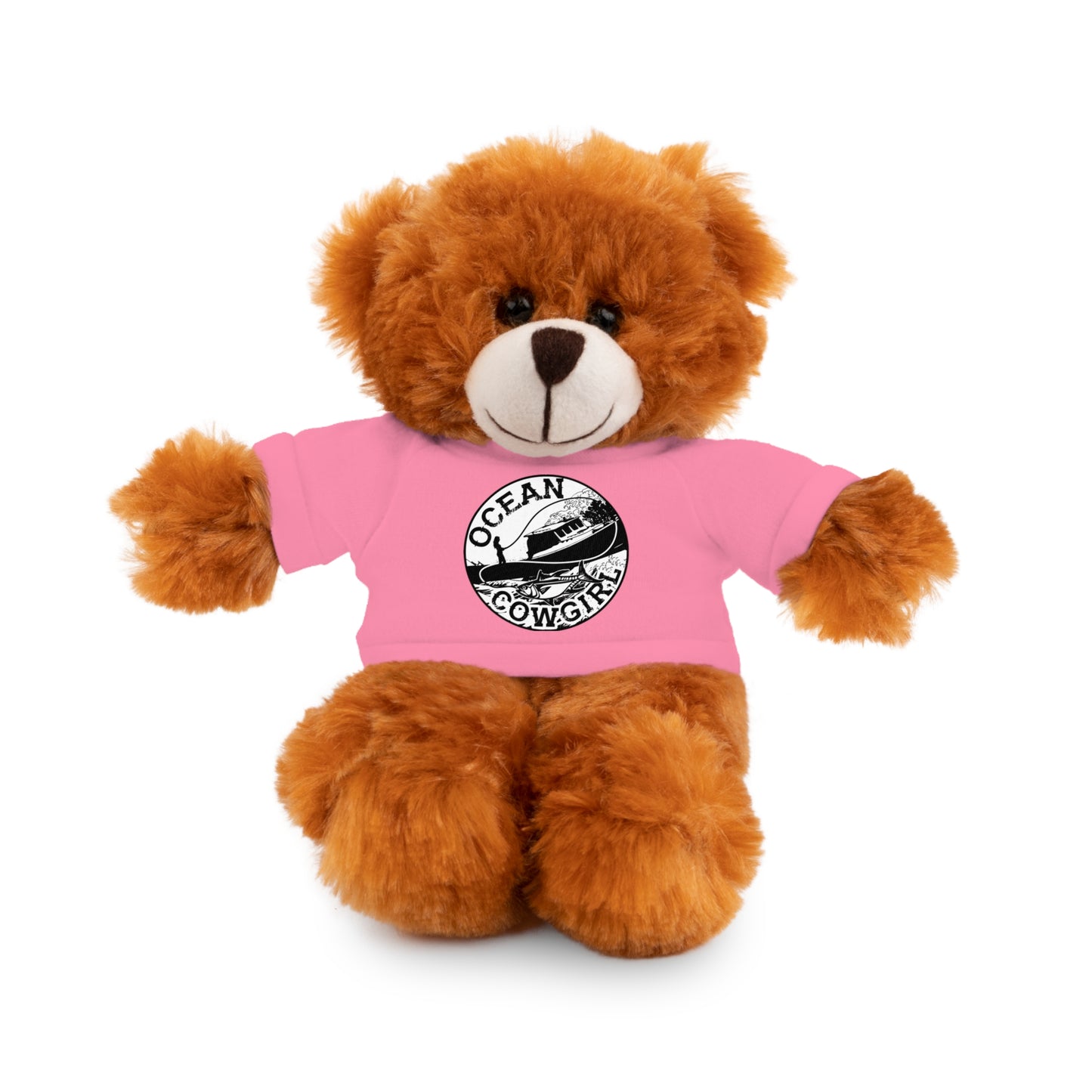 Ocean Cowgirl Cozy Cuddle Bear, Personalized Stuffed Animal, Gift for Kids, Soft Toy for Birthdays, Ocean Cowgirl Tee