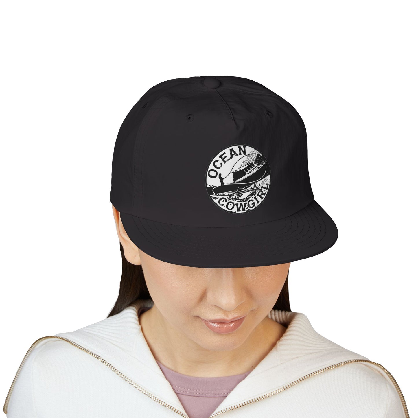 Ocean Cowgirl Vibes Surf Cap, Adjustable Beach Hat, Summer Accessory, Gift for Surfers, Casual Outdoor Wear
