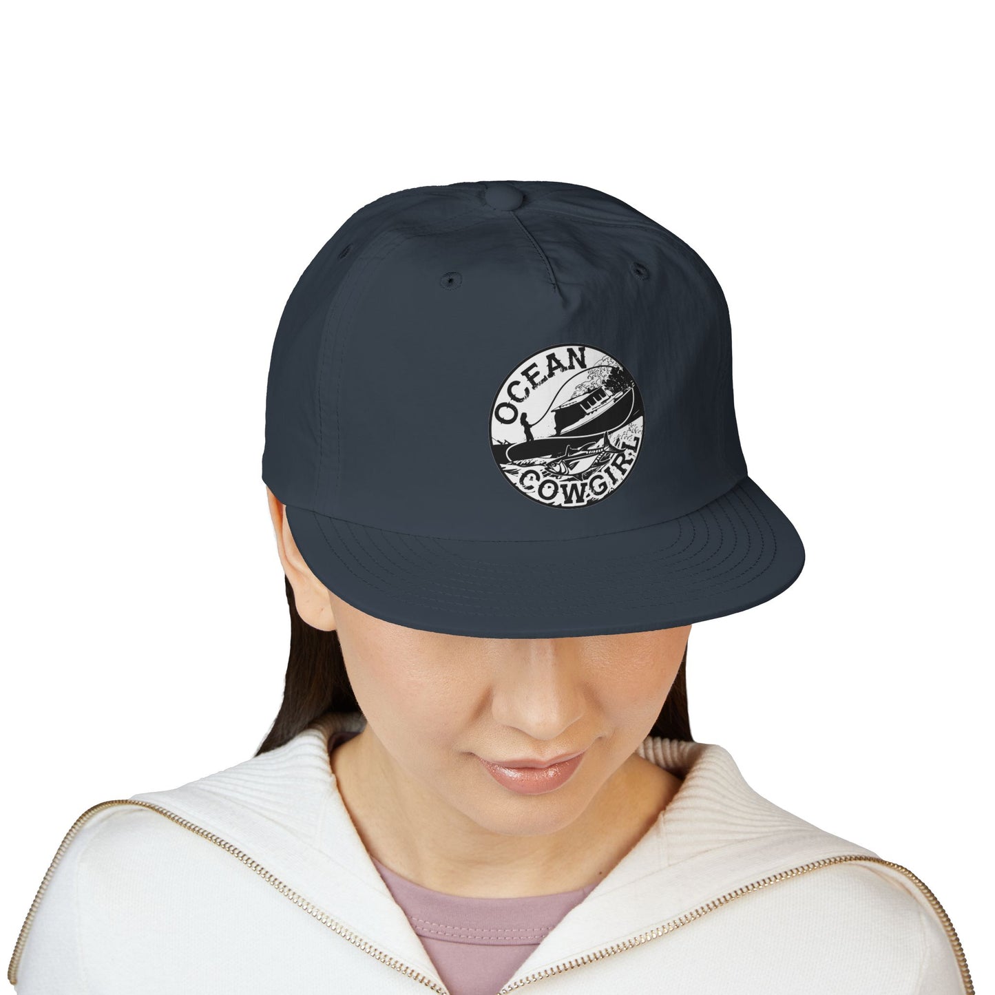 Ocean Cowgirl Vibes Surf Cap, Adjustable Beach Hat, Summer Accessory, Gift for Surfers, Casual Outdoor Wear