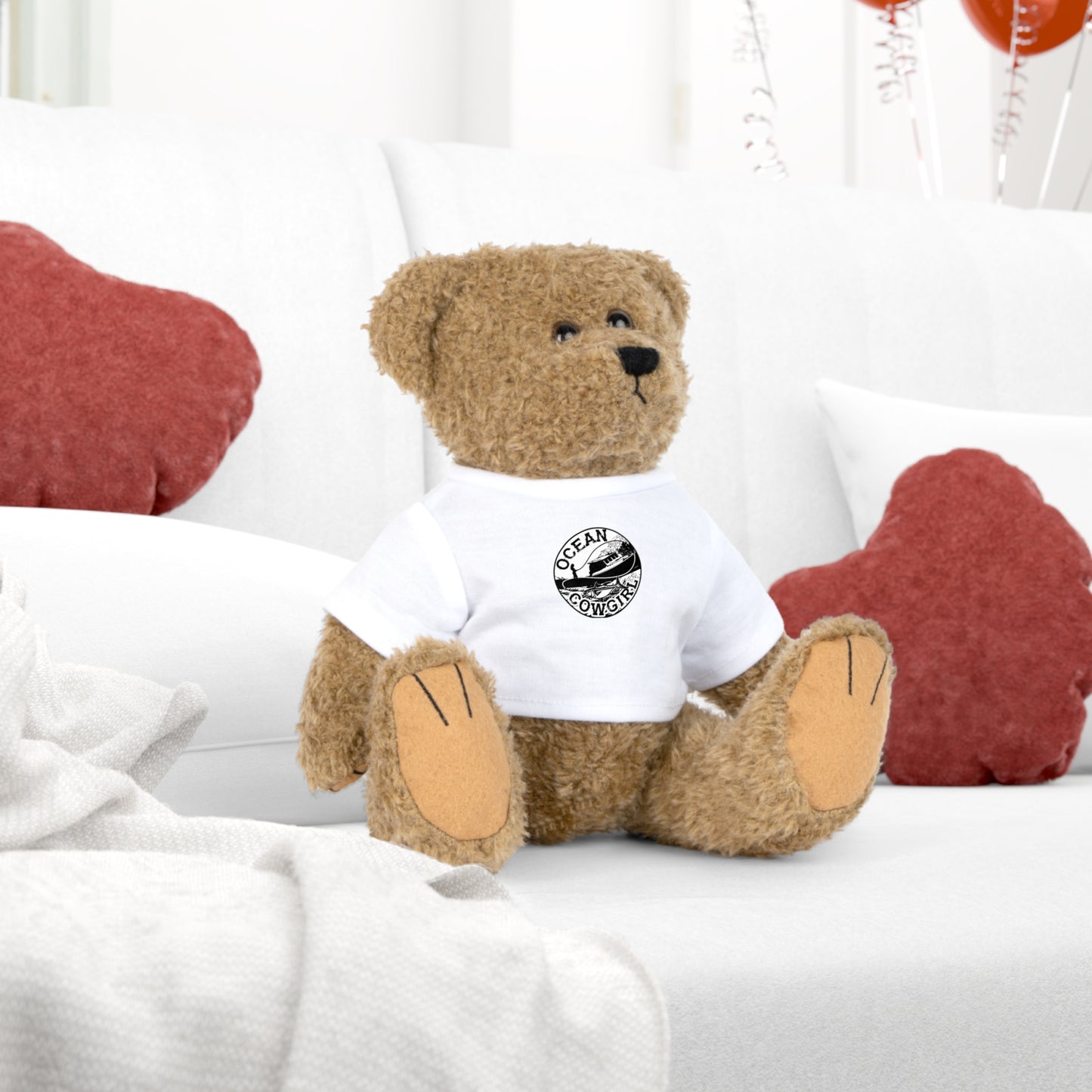 Ocean Cowgirl Adventure Plush Toy with T-Shirt, Cuddly Bear Gift, Children's Toy, Ocean Lover Gift, Birthday Surprise, Playtime Buddy