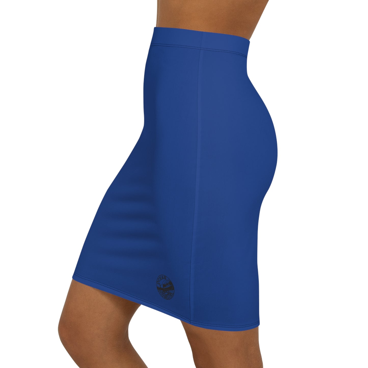 Ocean Cowgirl Stylish Women's Mid-Waist Pencil Skirt, Elegant Blue Skirt for Work, Date Night, Casual Outings, Versatile Fashion Piece, Trendy Outfit