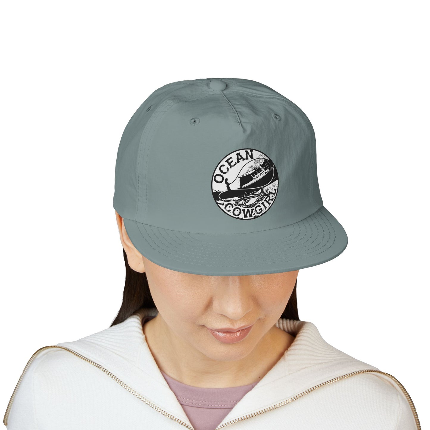 Ocean Cowgirl Vibes Surf Cap, Adjustable Beach Hat, Summer Accessory, Gift for Surfers, Casual Outdoor Wear