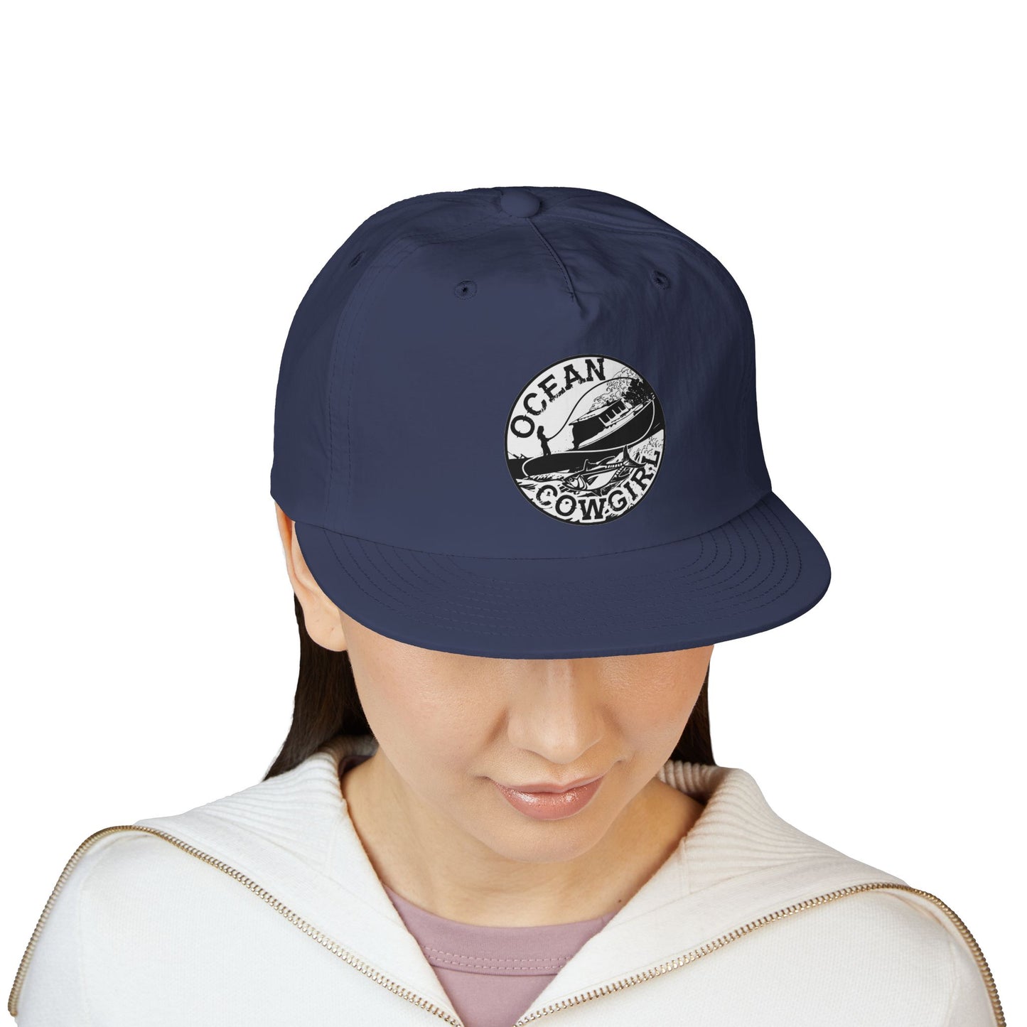 Ocean Cowgirl Vibes Surf Cap, Adjustable Beach Hat, Summer Accessory, Gift for Surfers, Casual Outdoor Wear
