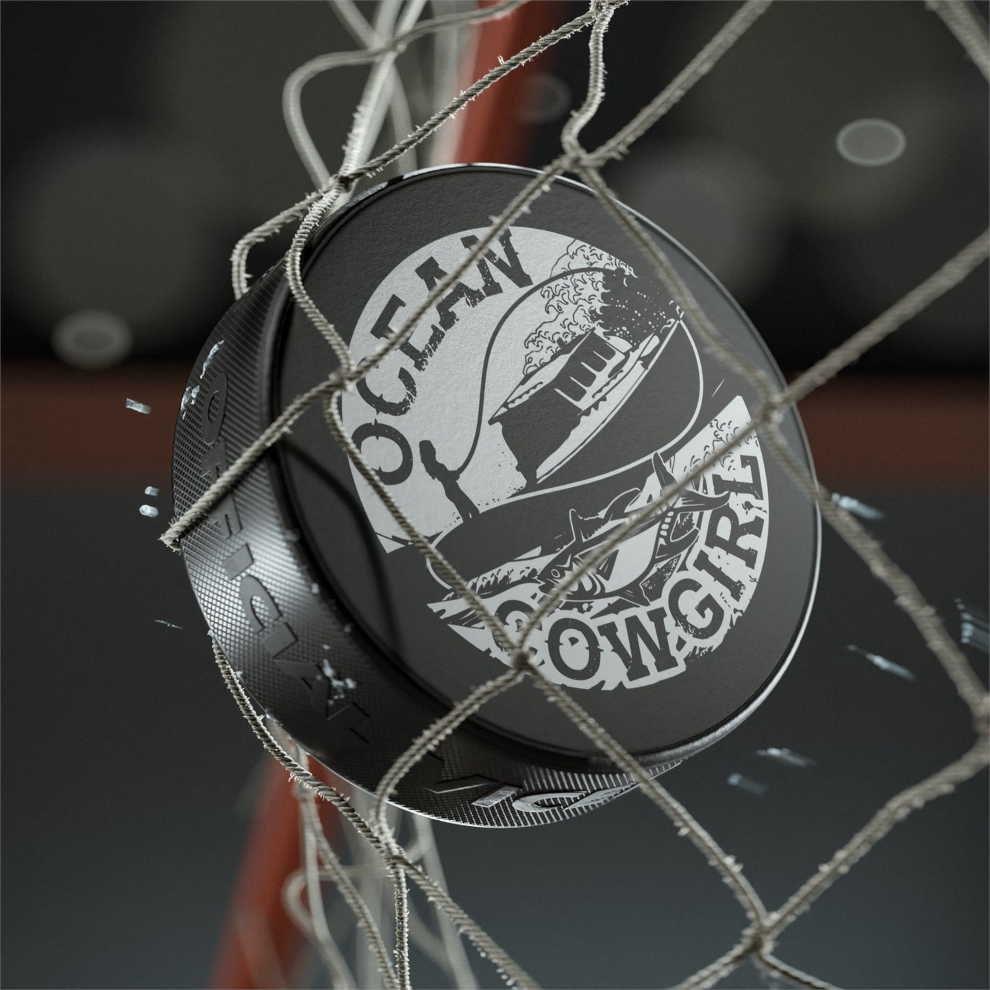 Ocean Cowgirl Hockey Puck | Unique Gift for Fishermen, Beach Lovers, Sports Fans, Outdoor Decor, Ocean Themed Collectible