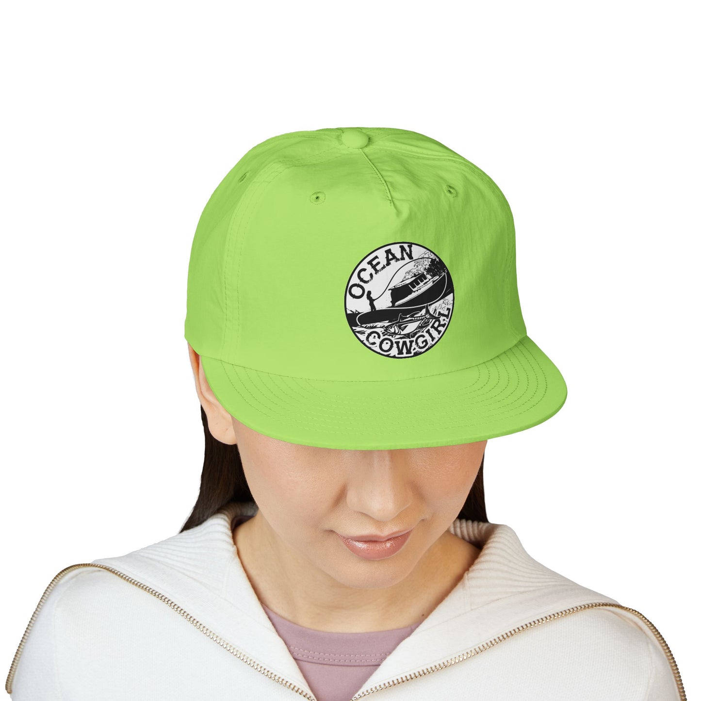 Ocean Cowgirl Vibes Surf Cap, Adjustable Beach Hat, Summer Accessory, Gift for Surfers, Casual Outdoor Wear