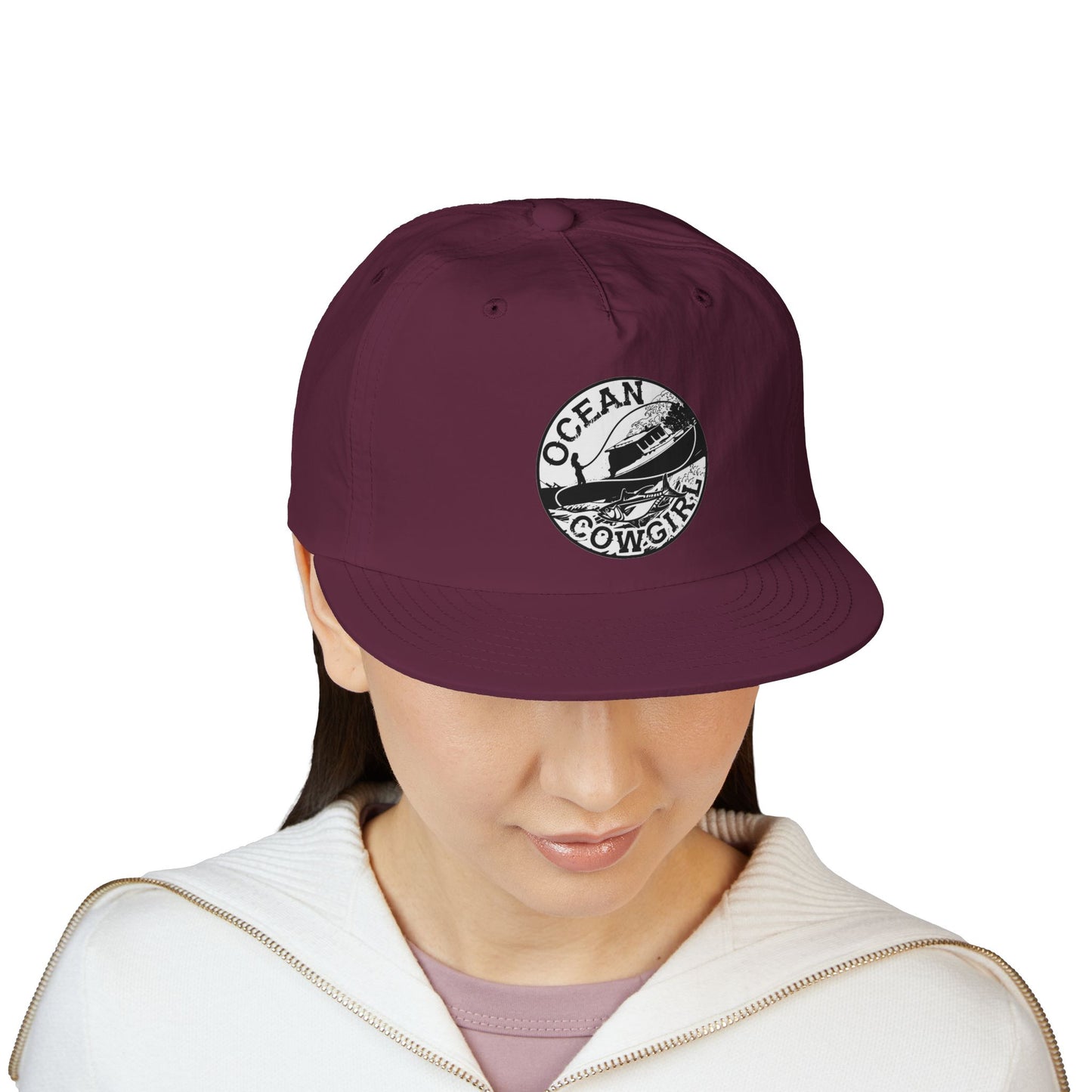 Ocean Cowgirl Vibes Surf Cap, Adjustable Beach Hat, Summer Accessory, Gift for Surfers, Casual Outdoor Wear