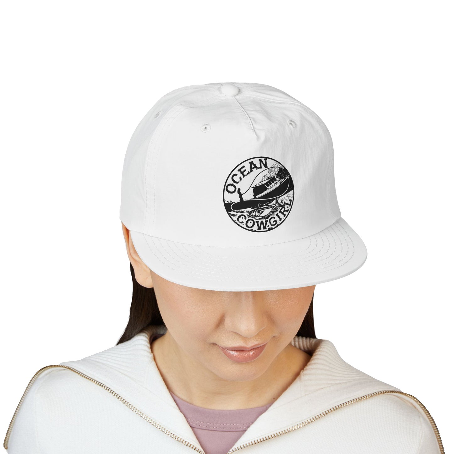 Ocean Cowgirl Vibes Surf Cap, Adjustable Beach Hat, Summer Accessory, Gift for Surfers, Casual Outdoor Wear