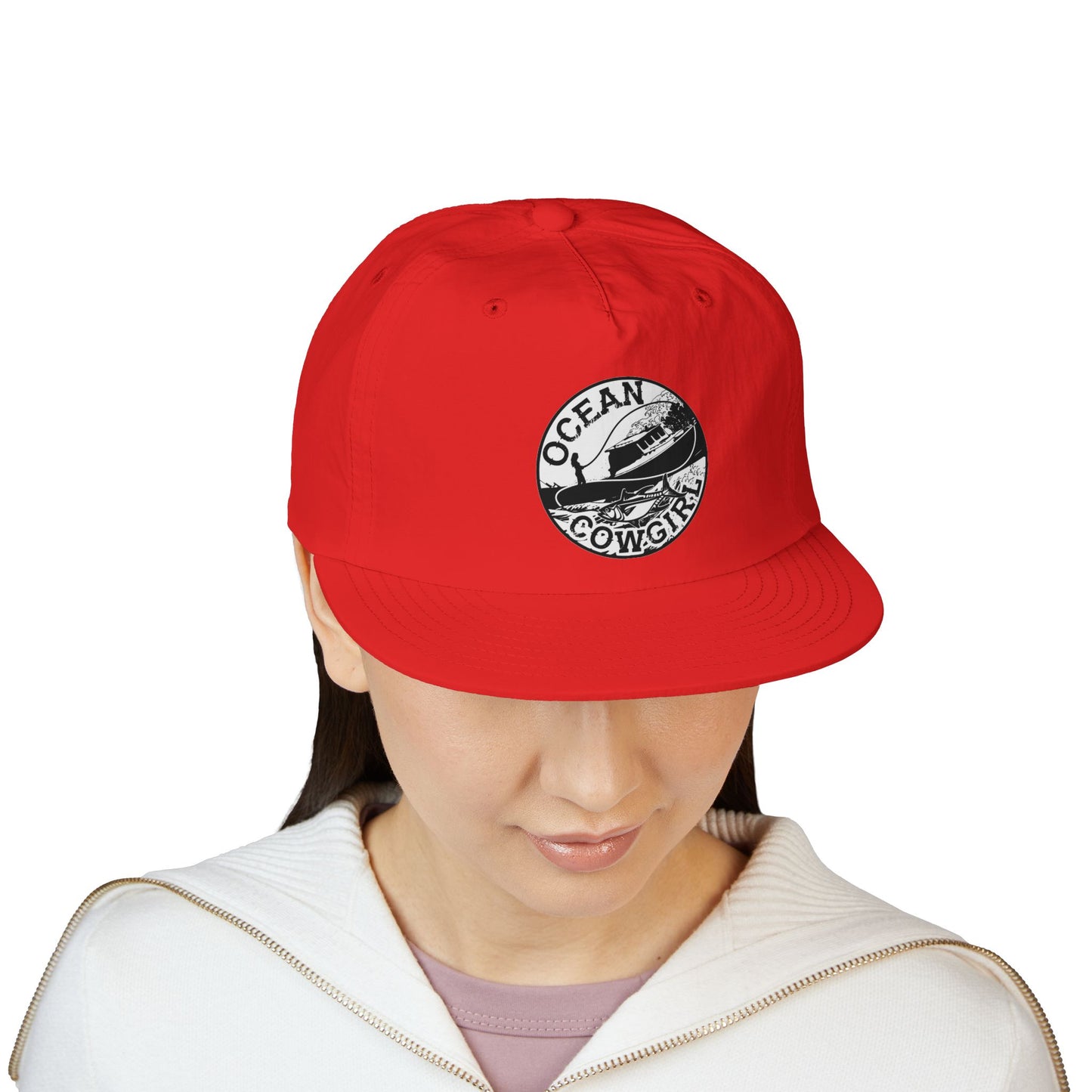 Ocean Cowgirl Vibes Surf Cap, Adjustable Beach Hat, Summer Accessory, Gift for Surfers, Casual Outdoor Wear