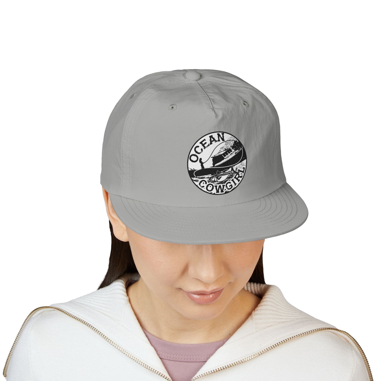 Ocean Cowgirl Vibes Surf Cap, Adjustable Beach Hat, Summer Accessory, Gift for Surfers, Casual Outdoor Wear