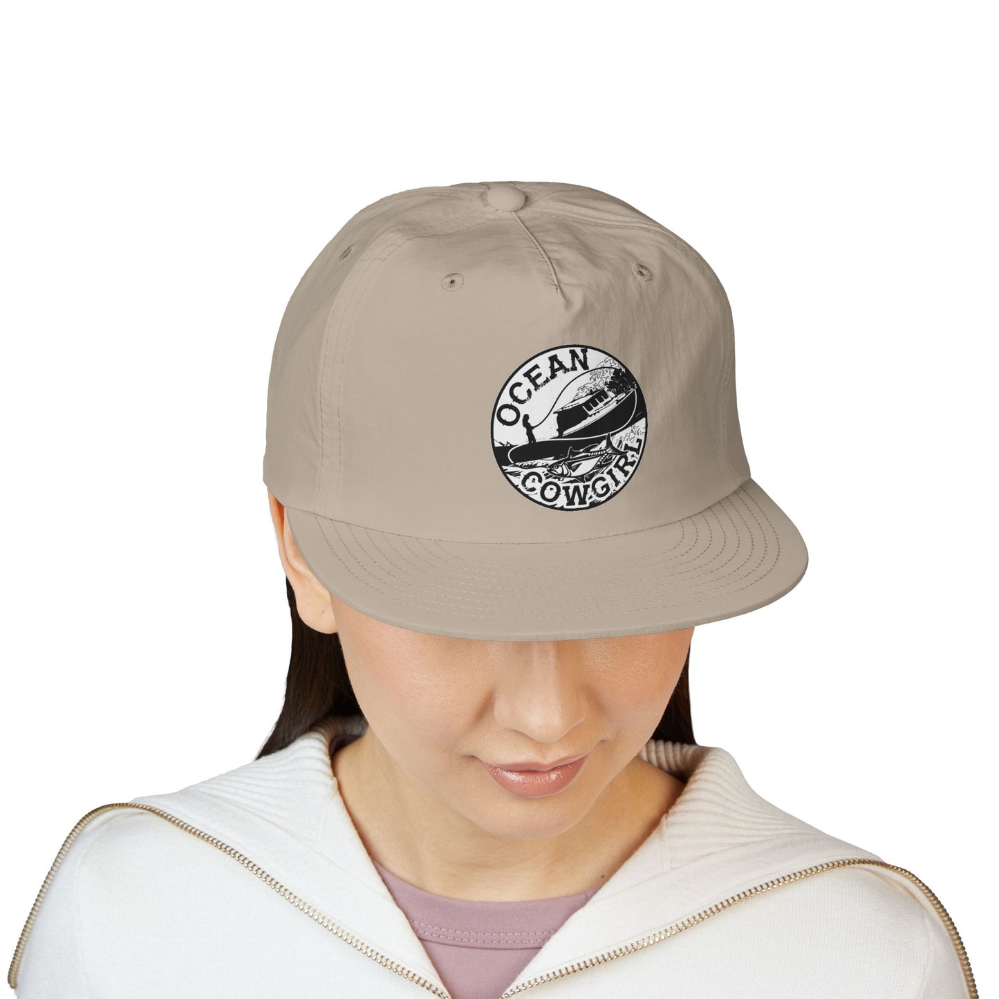 Ocean Cowgirl Vibes Surf Cap, Adjustable Beach Hat, Summer Accessory, Gift for Surfers, Casual Outdoor Wear