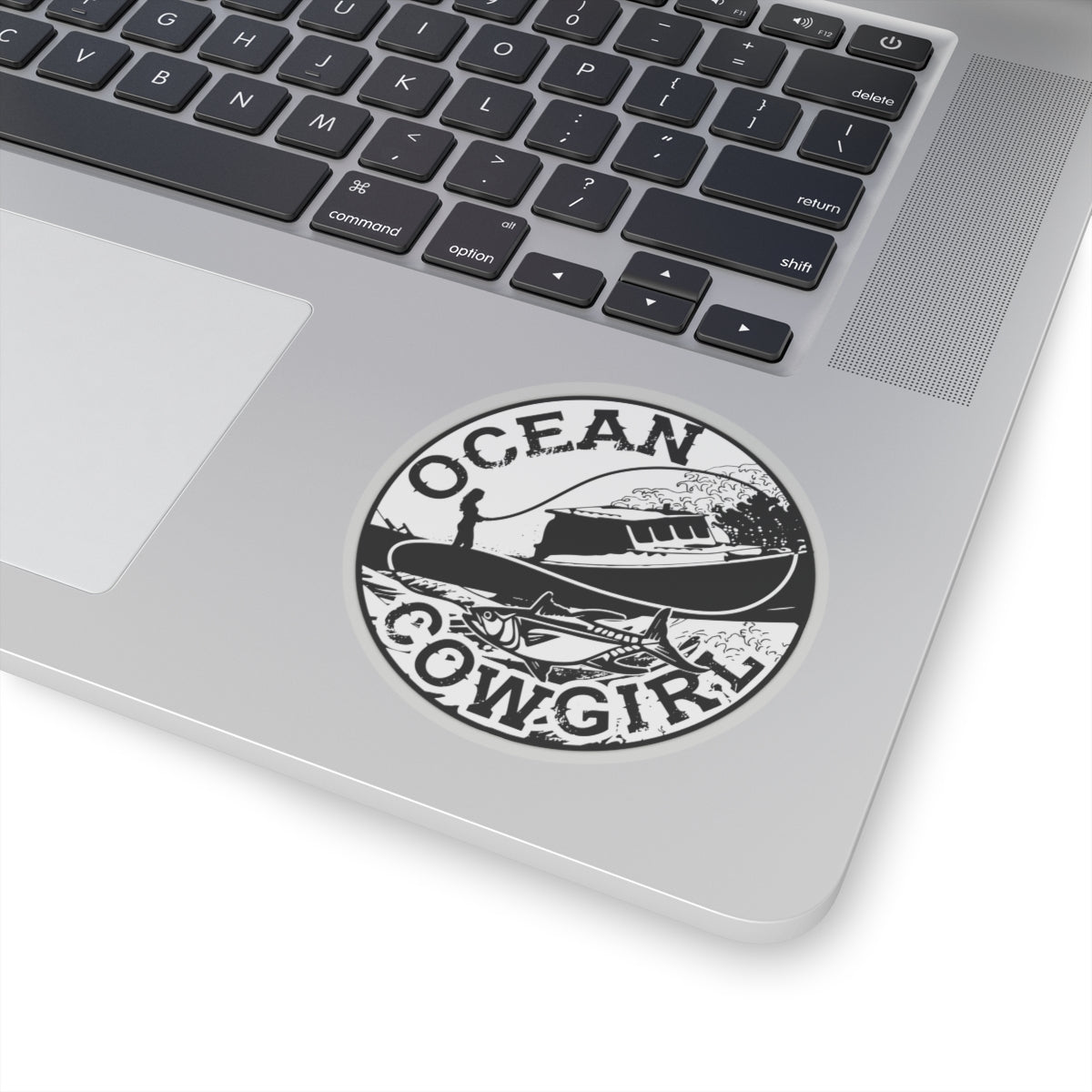 Ocean Cowgirl Kiss-Cut Stickers - Nautical Decor, Laptop Stickers, Gift for Beach Lovers, Boat Enthusiasts, Ocean-Themed Accessories