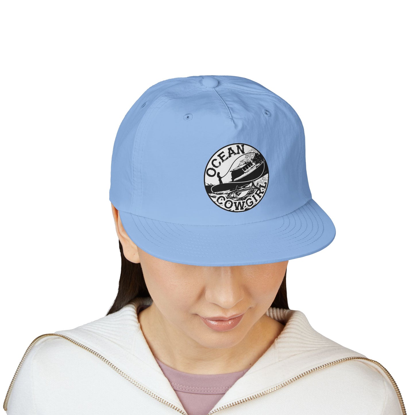 Ocean Cowgirl Vibes Surf Cap, Adjustable Beach Hat, Summer Accessory, Gift for Surfers, Casual Outdoor Wear