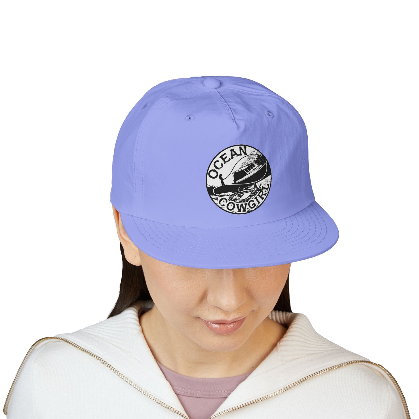 Ocean Cowgirl Vibes Surf Cap, Adjustable Beach Hat, Summer Accessory, Gift for Surfers, Casual Outdoor Wear