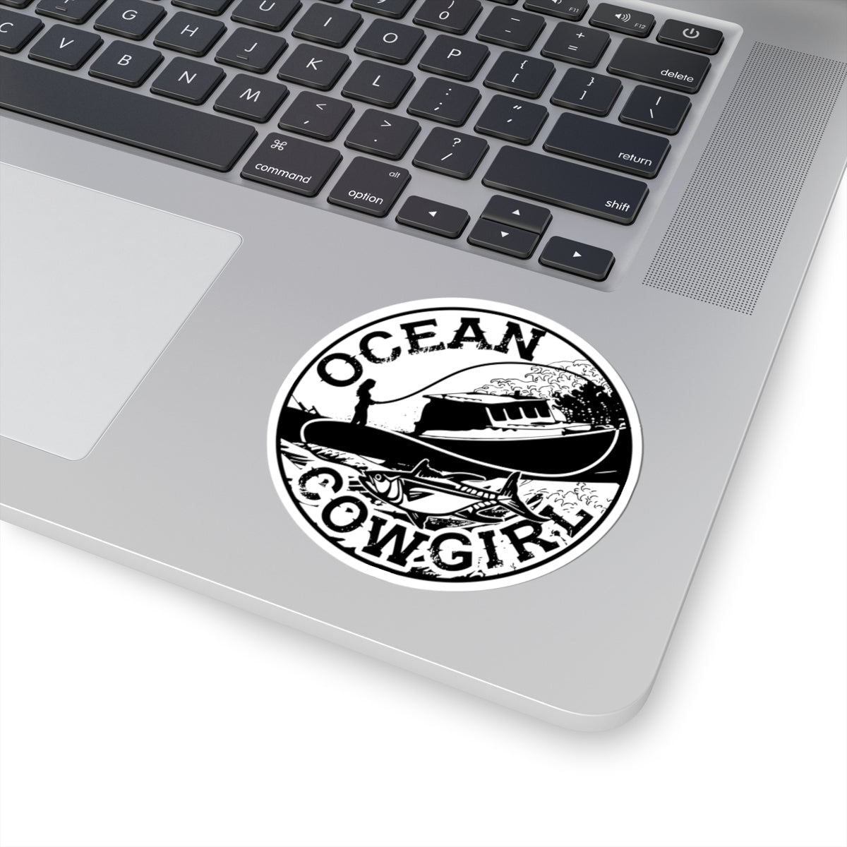 Ocean Cowgirl Kiss-Cut Stickers - Nautical Decor, Laptop Stickers, Gift for Beach Lovers, Boat Enthusiasts, Ocean-Themed Accessories