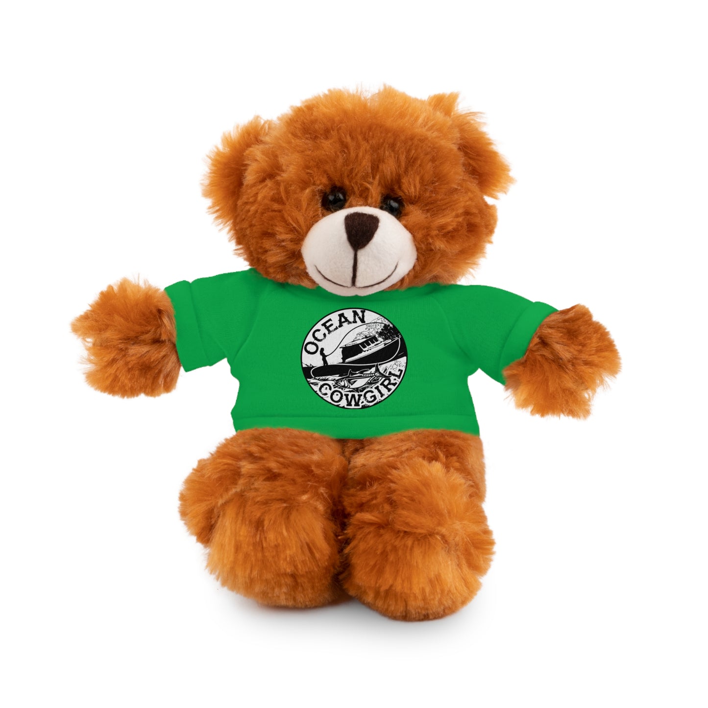 Ocean Cowgirl Cozy Cuddle Bear, Personalized Stuffed Animal, Gift for Kids, Soft Toy for Birthdays, Ocean Cowgirl Tee