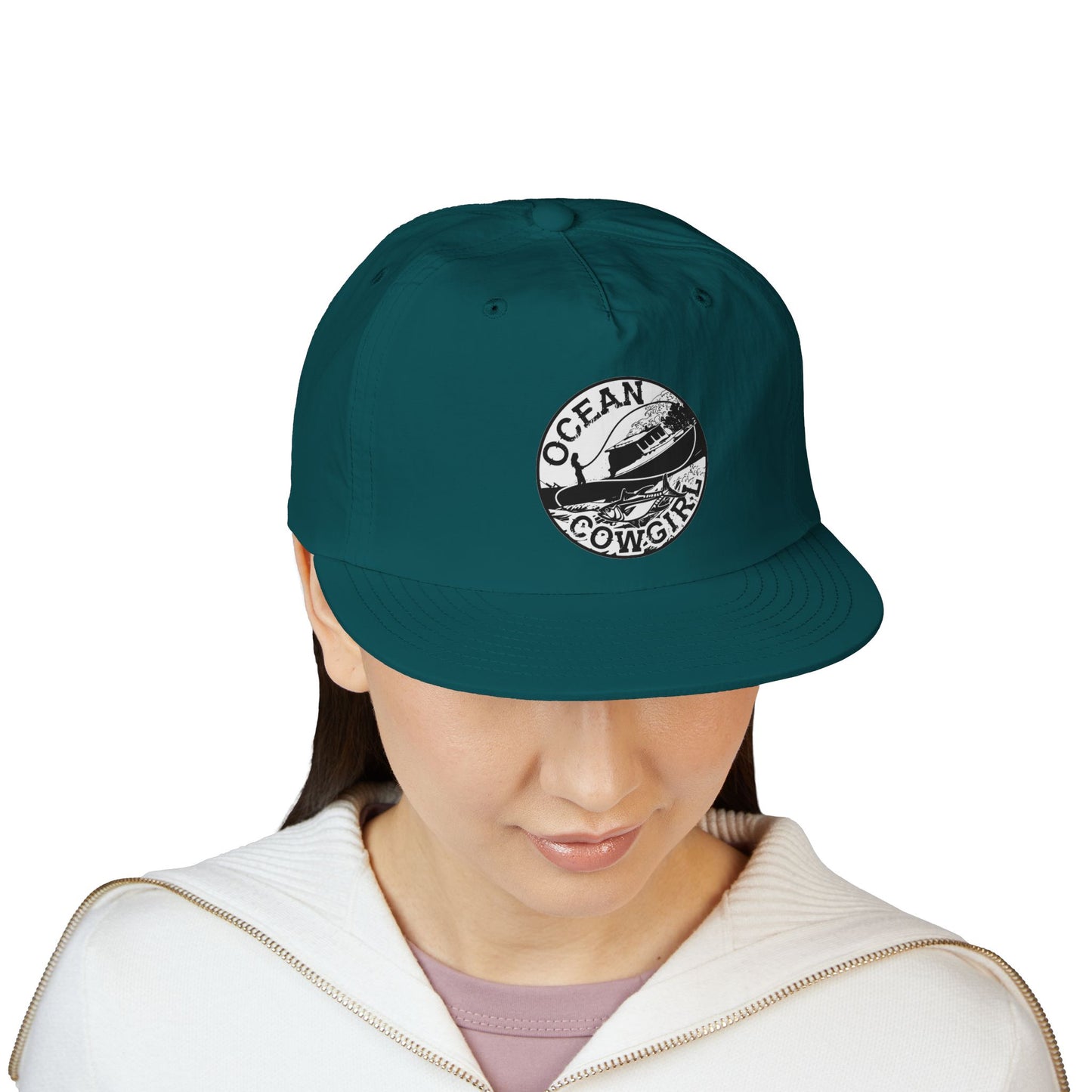 Ocean Cowgirl Vibes Surf Cap, Adjustable Beach Hat, Summer Accessory, Gift for Surfers, Casual Outdoor Wear