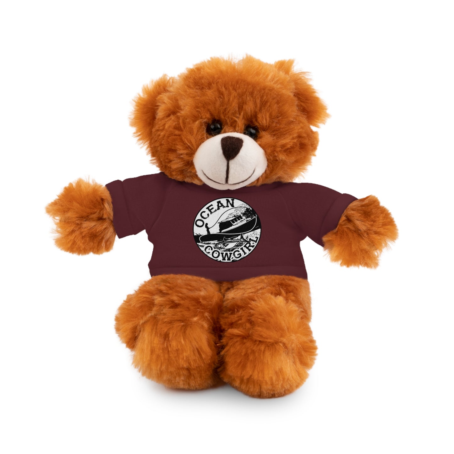 Ocean Cowgirl Cozy Cuddle Bear, Personalized Stuffed Animal, Gift for Kids, Soft Toy for Birthdays, Ocean Cowgirl Tee