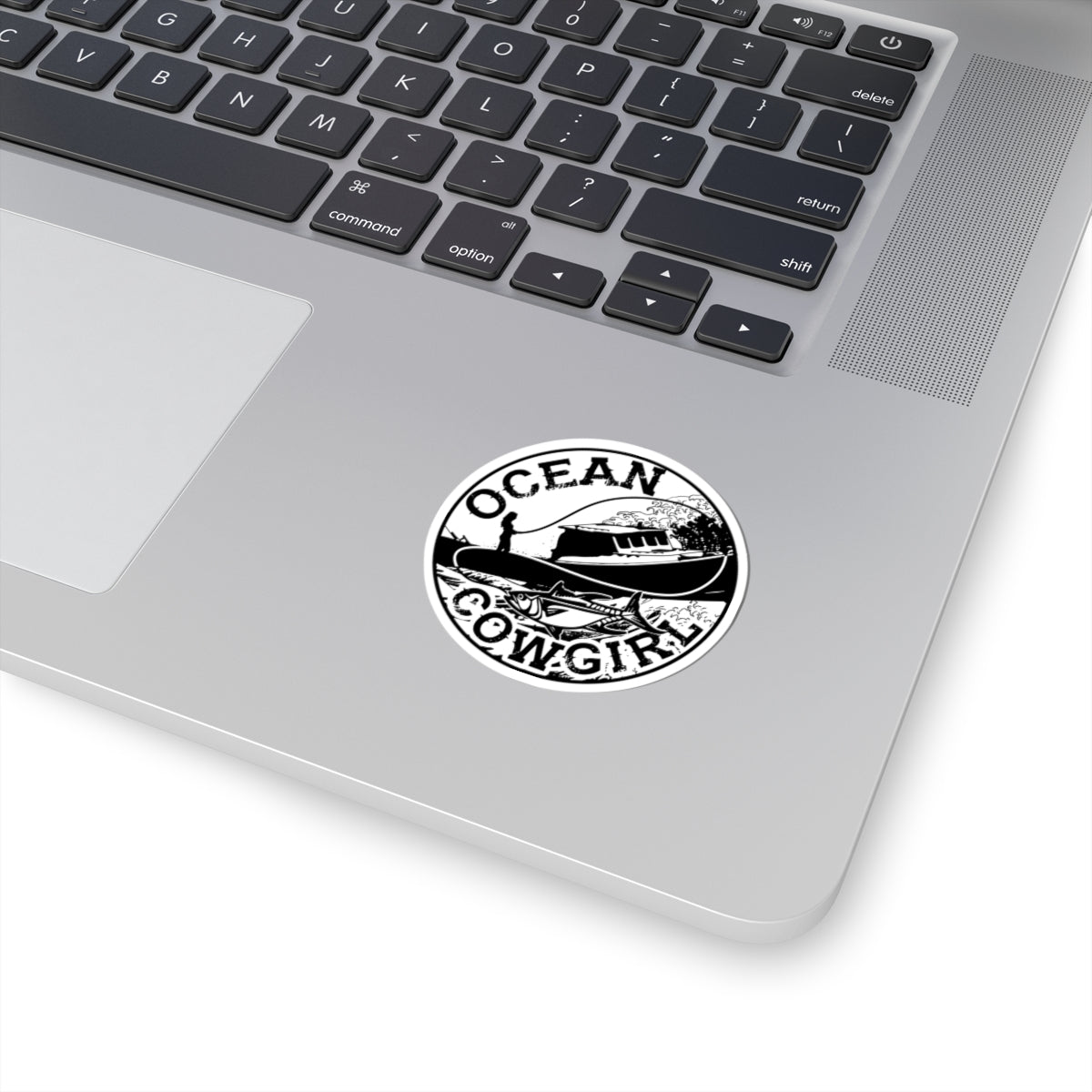 Ocean Cowgirl Kiss-Cut Stickers - Nautical Decor, Laptop Stickers, Gift for Beach Lovers, Boat Enthusiasts, Ocean-Themed Accessories