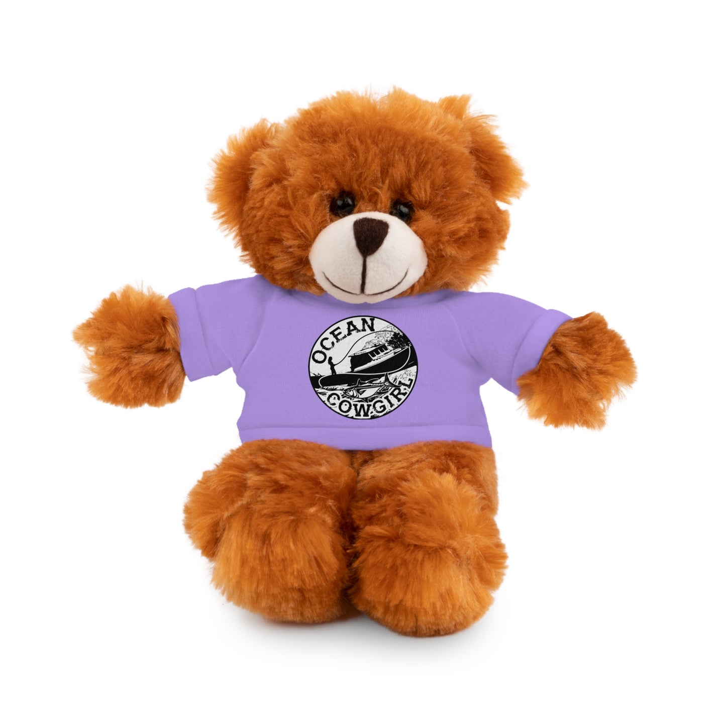 Ocean Cowgirl Cozy Cuddle Bear, Personalized Stuffed Animal, Gift for Kids, Soft Toy for Birthdays, Ocean Cowgirl Tee