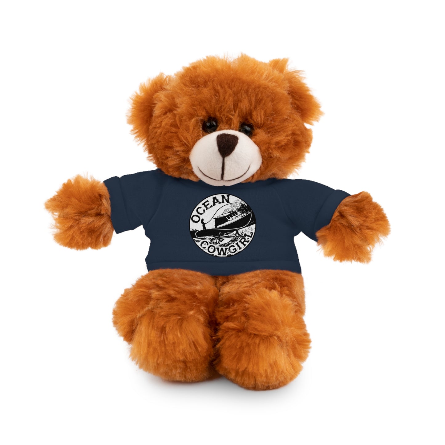 Ocean Cowgirl Cozy Cuddle Bear, Personalized Stuffed Animal, Gift for Kids, Soft Toy for Birthdays, Ocean Cowgirl Tee