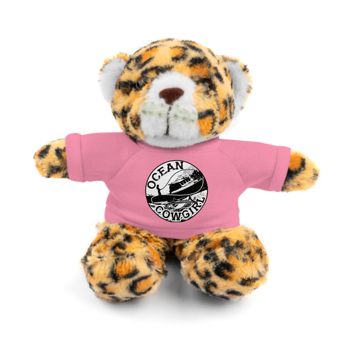 Ocean Cowgirl Cozy Cuddle Bear, Personalized Stuffed Animal, Gift for Kids, Soft Toy for Birthdays, Ocean Cowgirl Tee