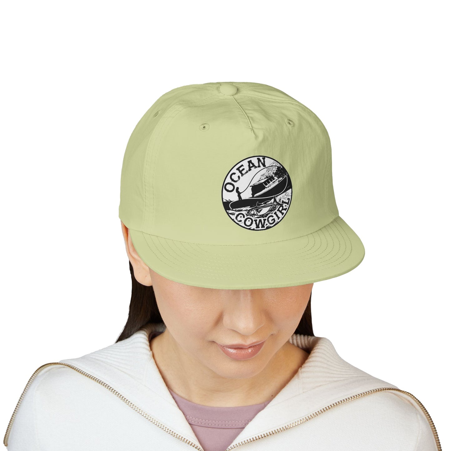 Ocean Cowgirl Vibes Surf Cap, Adjustable Beach Hat, Summer Accessory, Gift for Surfers, Casual Outdoor Wear