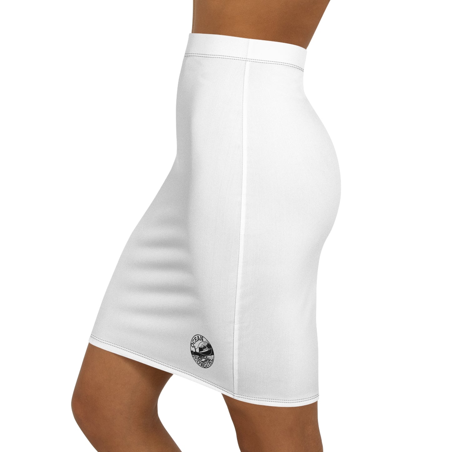 Ocean Cowgirl Chic Women's Mid-Waist Pencil Skirt, Stylish Office Wear, Fashionable Evening Out, Trendy Date Night Look, Versatile Everyday Fashion