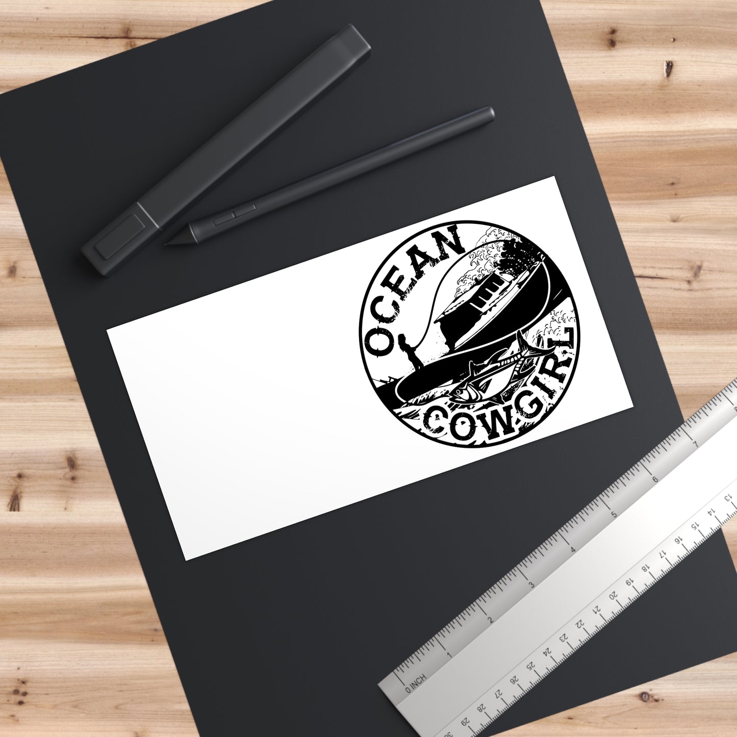 Ocean Cowgirl Bumper Stickers - Perfect for Beach Lovers, Coastal Vibes, Summer Road Trips, Ocean Enthusiasts, DIY Decor