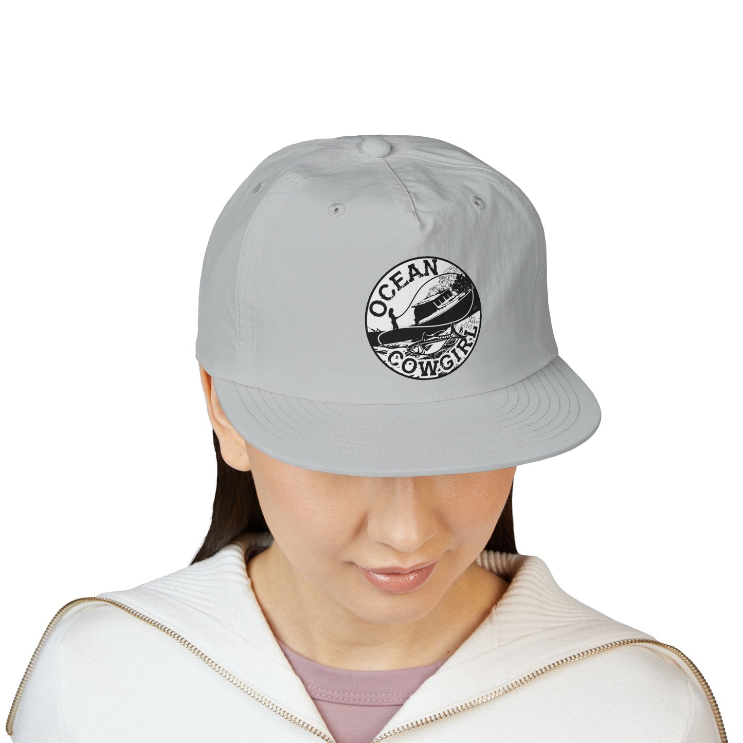 Ocean Cowgirl Vibes Surf Cap, Adjustable Beach Hat, Summer Accessory, Gift for Surfers, Casual Outdoor Wear