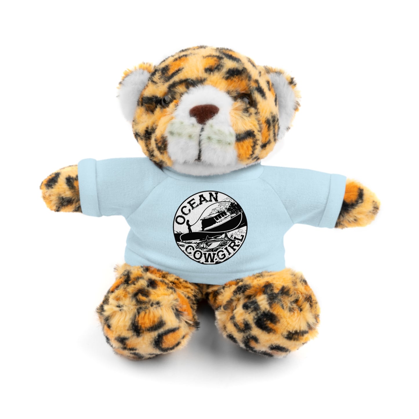 Ocean Cowgirl Cozy Cuddle Bear, Personalized Stuffed Animal, Gift for Kids, Soft Toy for Birthdays, Ocean Cowgirl Tee