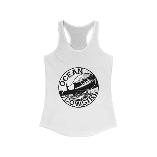 Ocean Cowgirl Racerback Tank - Perfect for Beach Days, Summer Parties, Outdoor Events, Gifts for Cowgirls, Casual Wear