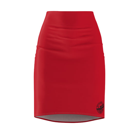 Ocean Cowgirl Chic Red Pencil Skirt, Stylish Office Wear, Date Night Outfit, Classic Fashion, Holiday Party Attire