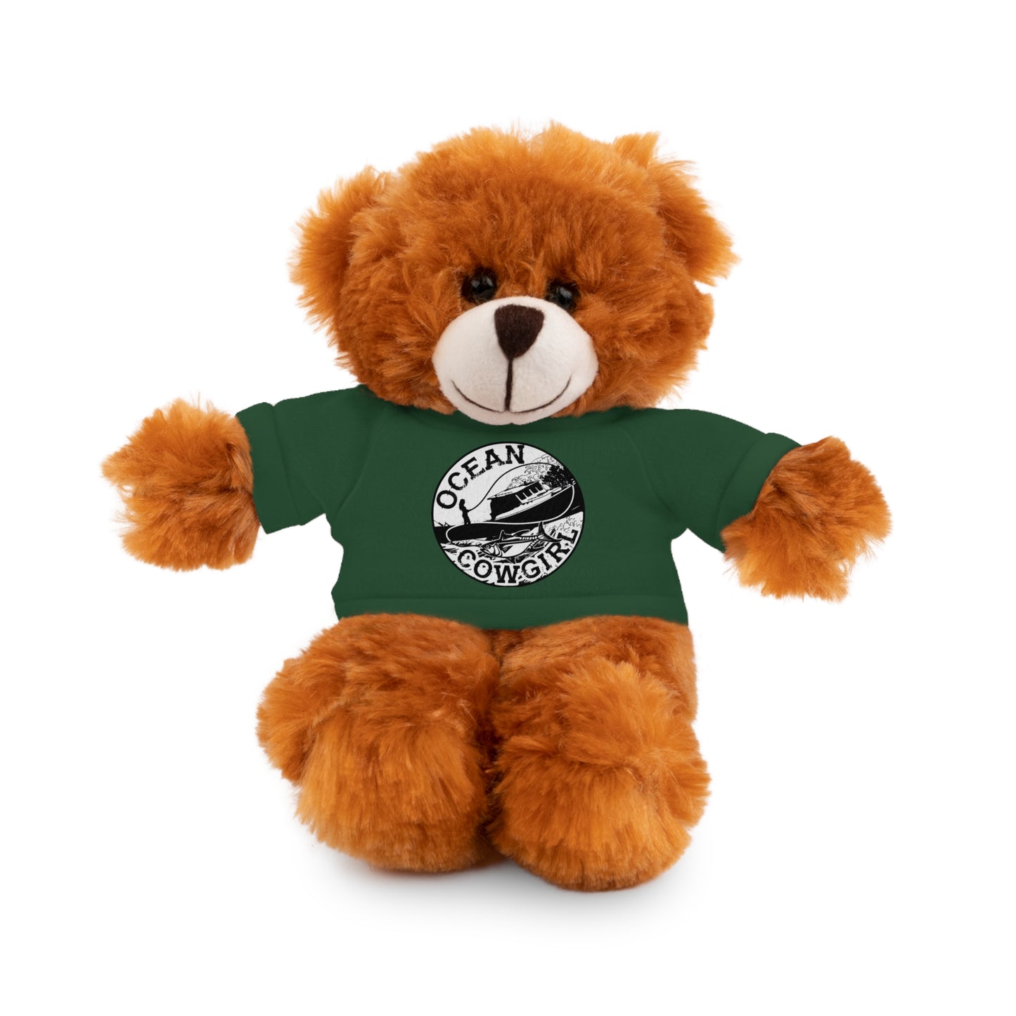 Ocean Cowgirl Cozy Cuddle Bear, Personalized Stuffed Animal, Gift for Kids, Soft Toy for Birthdays, Ocean Cowgirl Tee