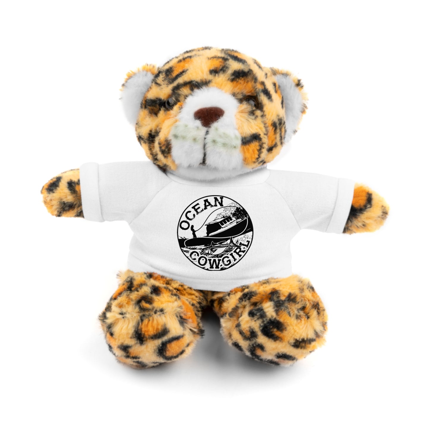 Ocean Cowgirl Cozy Cuddle Bear, Personalized Stuffed Animal, Gift for Kids, Soft Toy for Birthdays, Ocean Cowgirl Tee