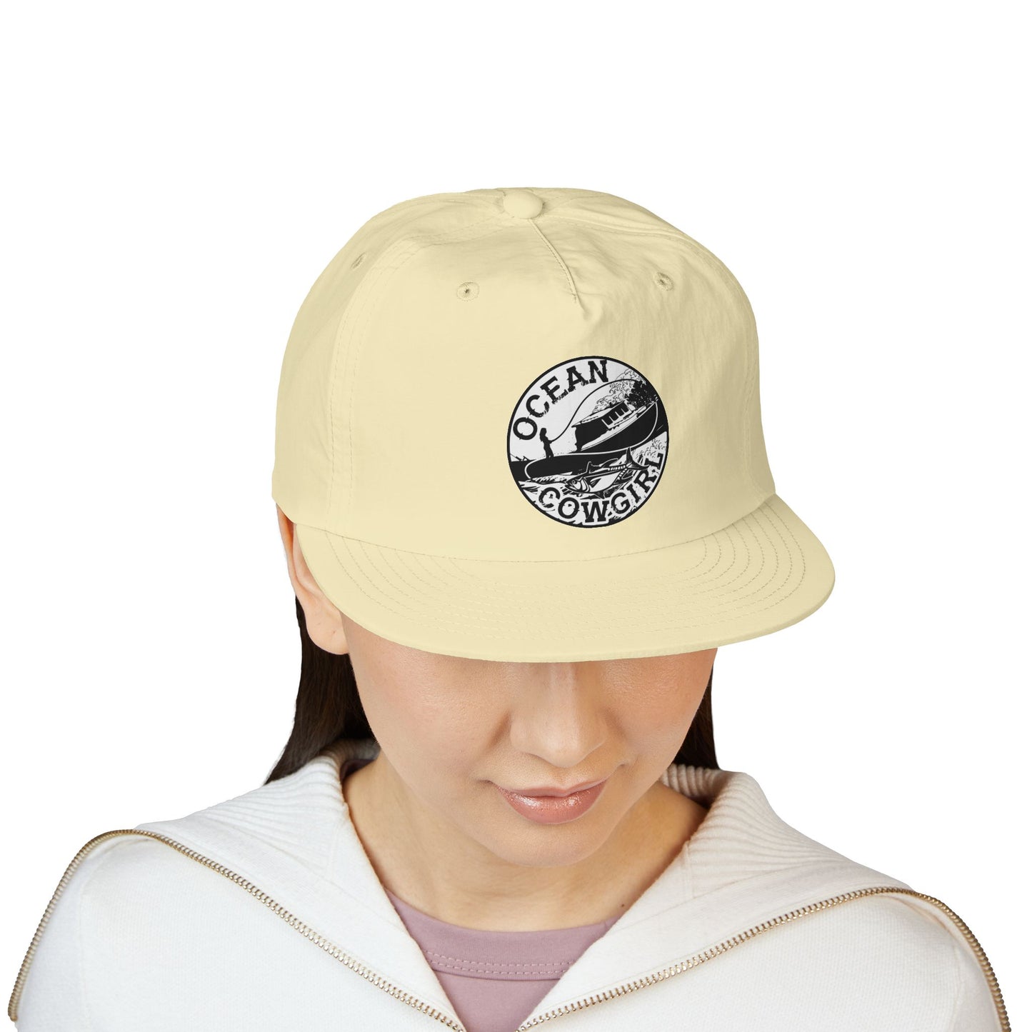 Ocean Cowgirl Vibes Surf Cap, Adjustable Beach Hat, Summer Accessory, Gift for Surfers, Casual Outdoor Wear