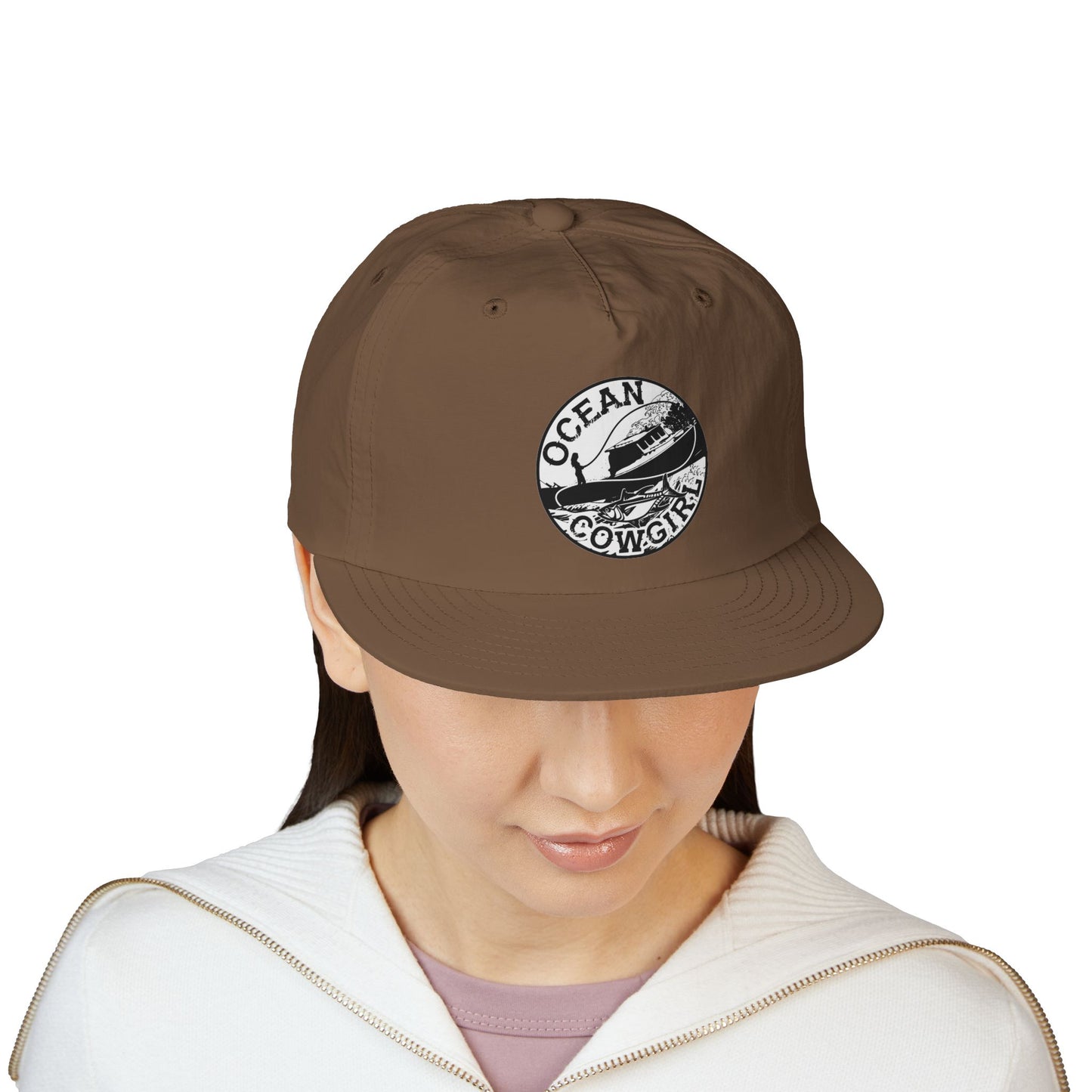 Ocean Cowgirl Vibes Surf Cap, Adjustable Beach Hat, Summer Accessory, Gift for Surfers, Casual Outdoor Wear