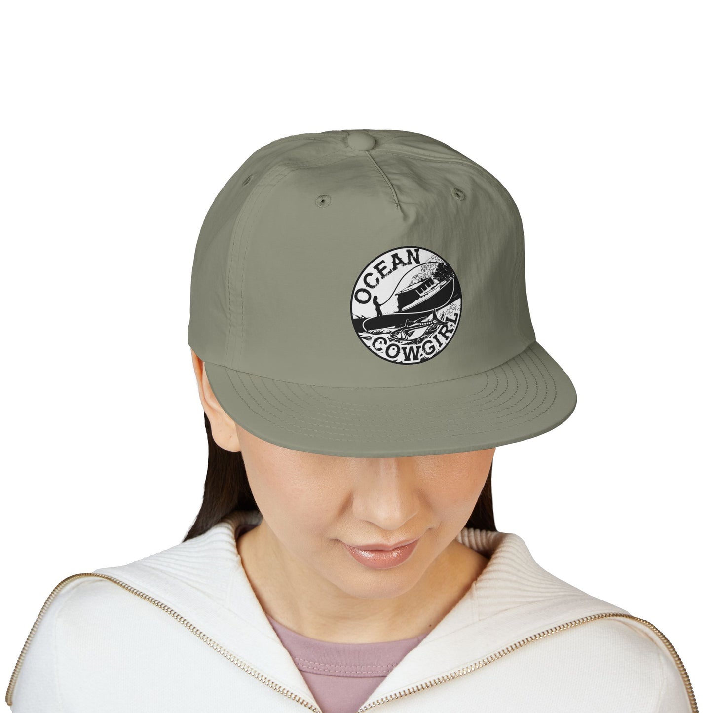Ocean Cowgirl Vibes Surf Cap, Adjustable Beach Hat, Summer Accessory, Gift for Surfers, Casual Outdoor Wear