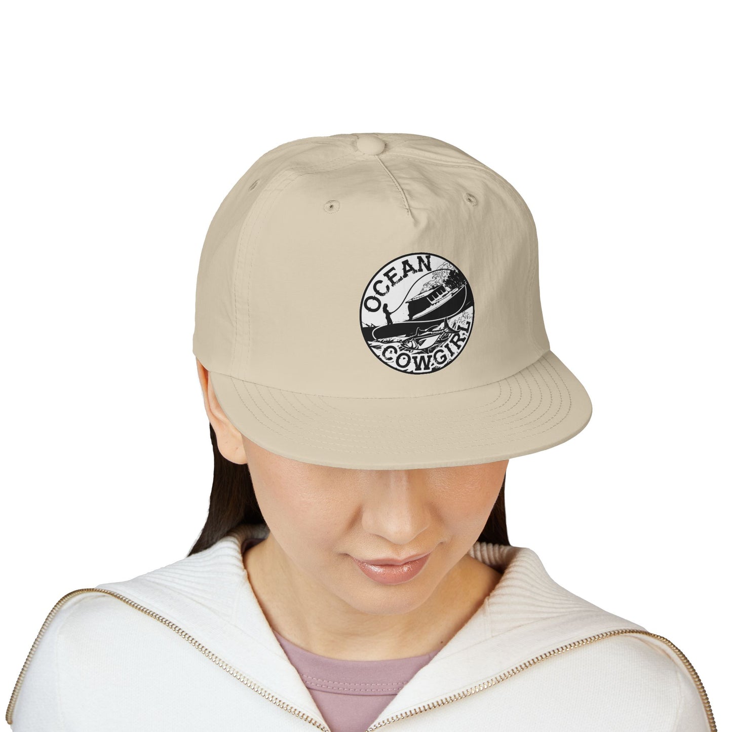 Ocean Cowgirl Vibes Surf Cap, Adjustable Beach Hat, Summer Accessory, Gift for Surfers, Casual Outdoor Wear